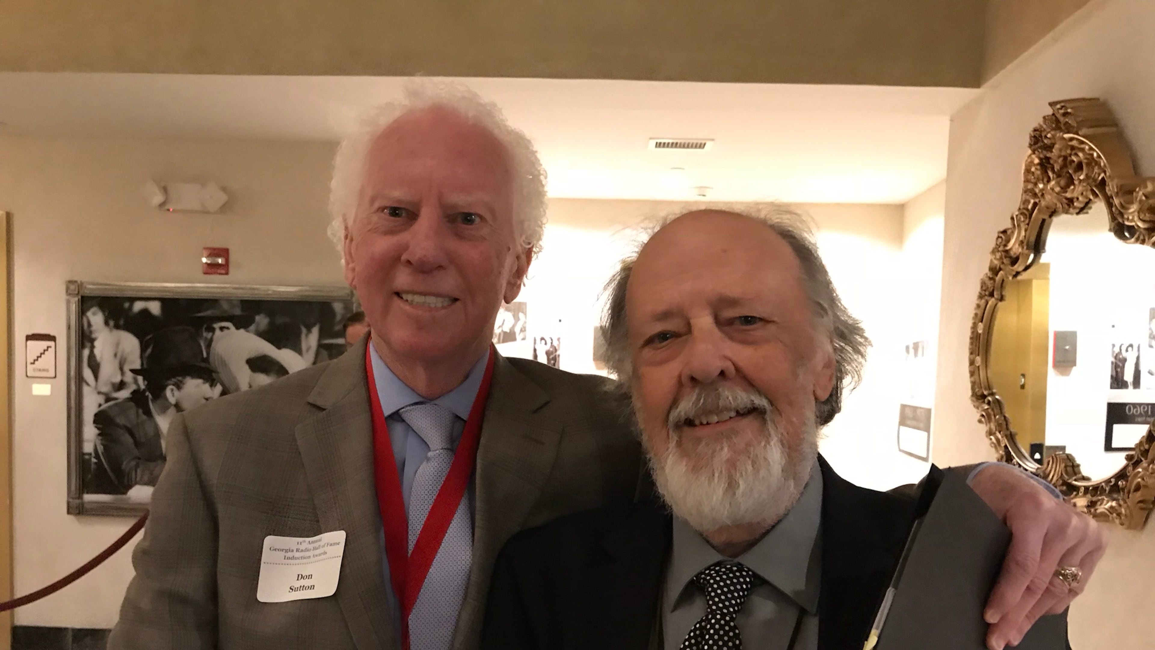 Don Sutton (left) and Georgia Radio Hall of Fame executive director John Long after the event. CREDIT: Rodney Ho/rho@ajc.com