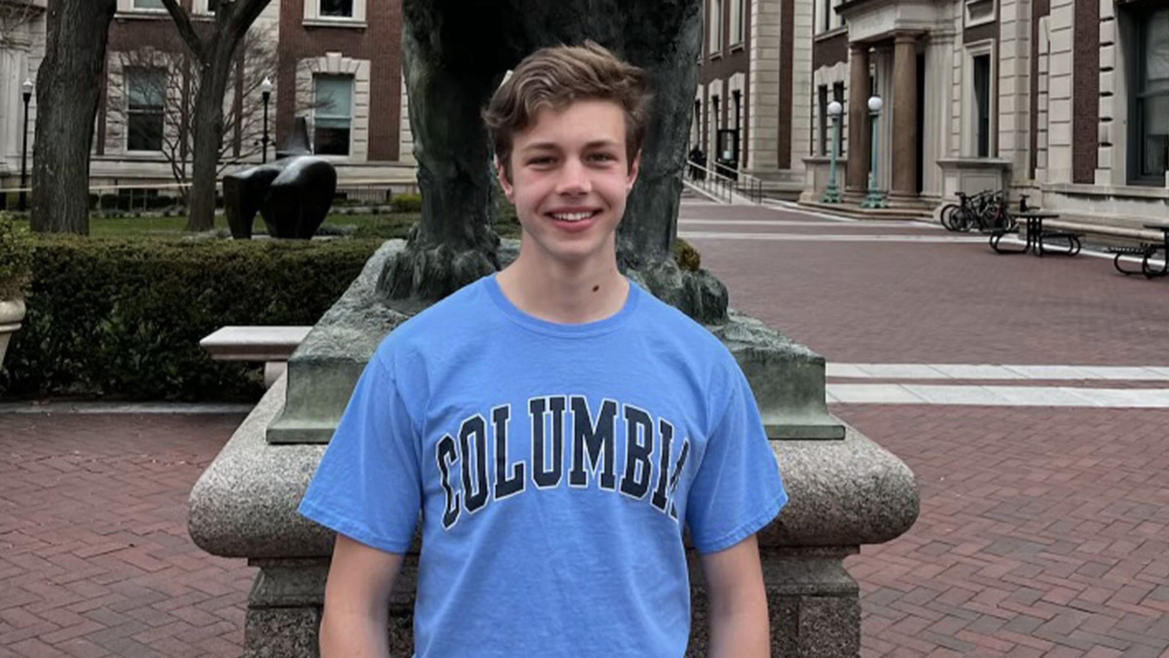 Sam Dodson on Columbia’s campus this April for accepted students weekend. (Photo provided by Sarah Dodson)