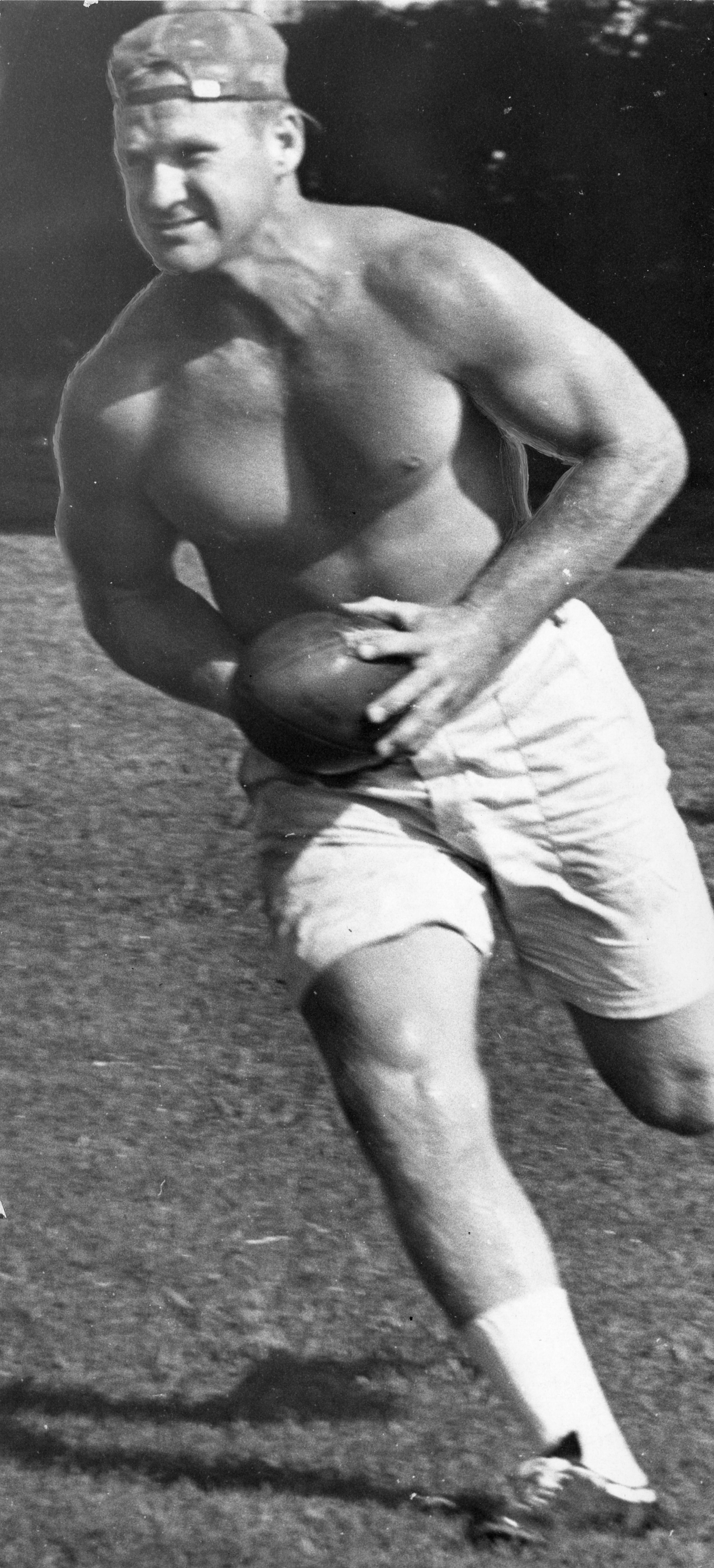 tlanta Falcons linebacker, Tommy Nobis, heading down the practice field at Woodward Academy, Atlanta, Georgia, July 28, 1970.