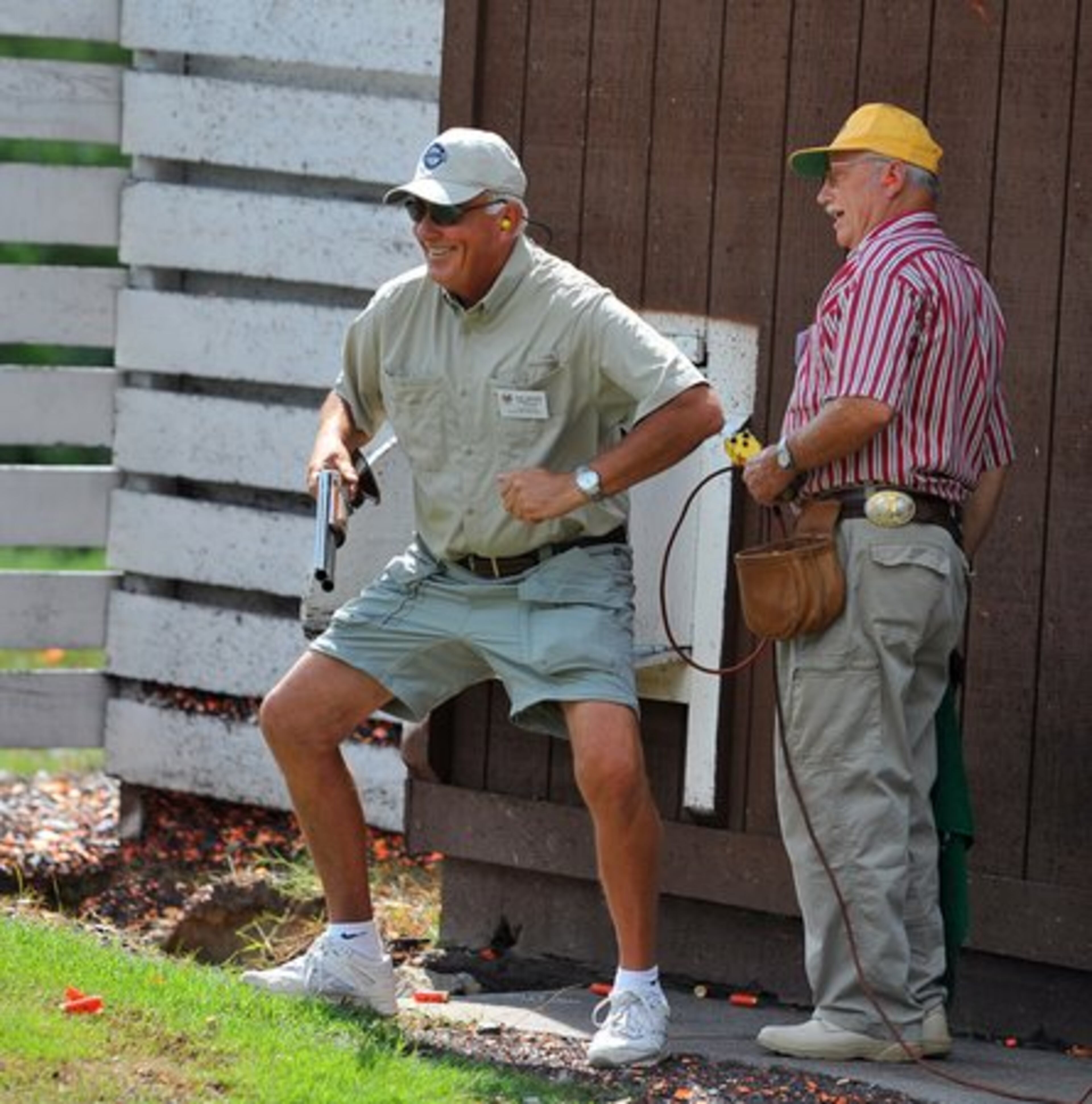 Braves Hall of Fame pitcher Phil Niekro shows off his dance moves after hitting a set of doubles.