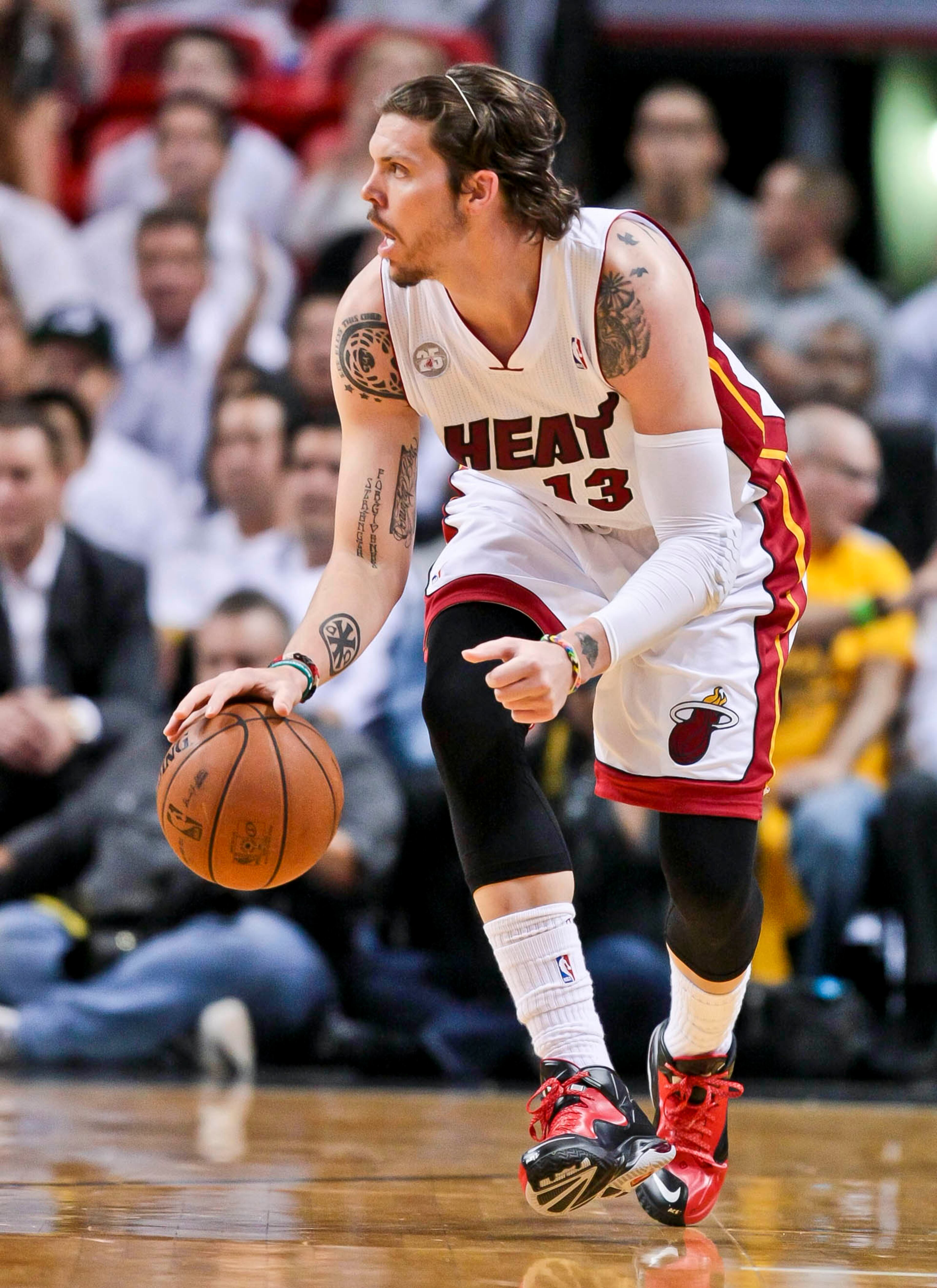Miami Heat shooting guard Mike Miller (13) during second quarter action of game seven of the Eastern Conference Final between the Miami Heat and the Indiana Pacers, Monday June 03, 2013, at American Airlines Miami.(Bill Ingram/Palm Beach Post)