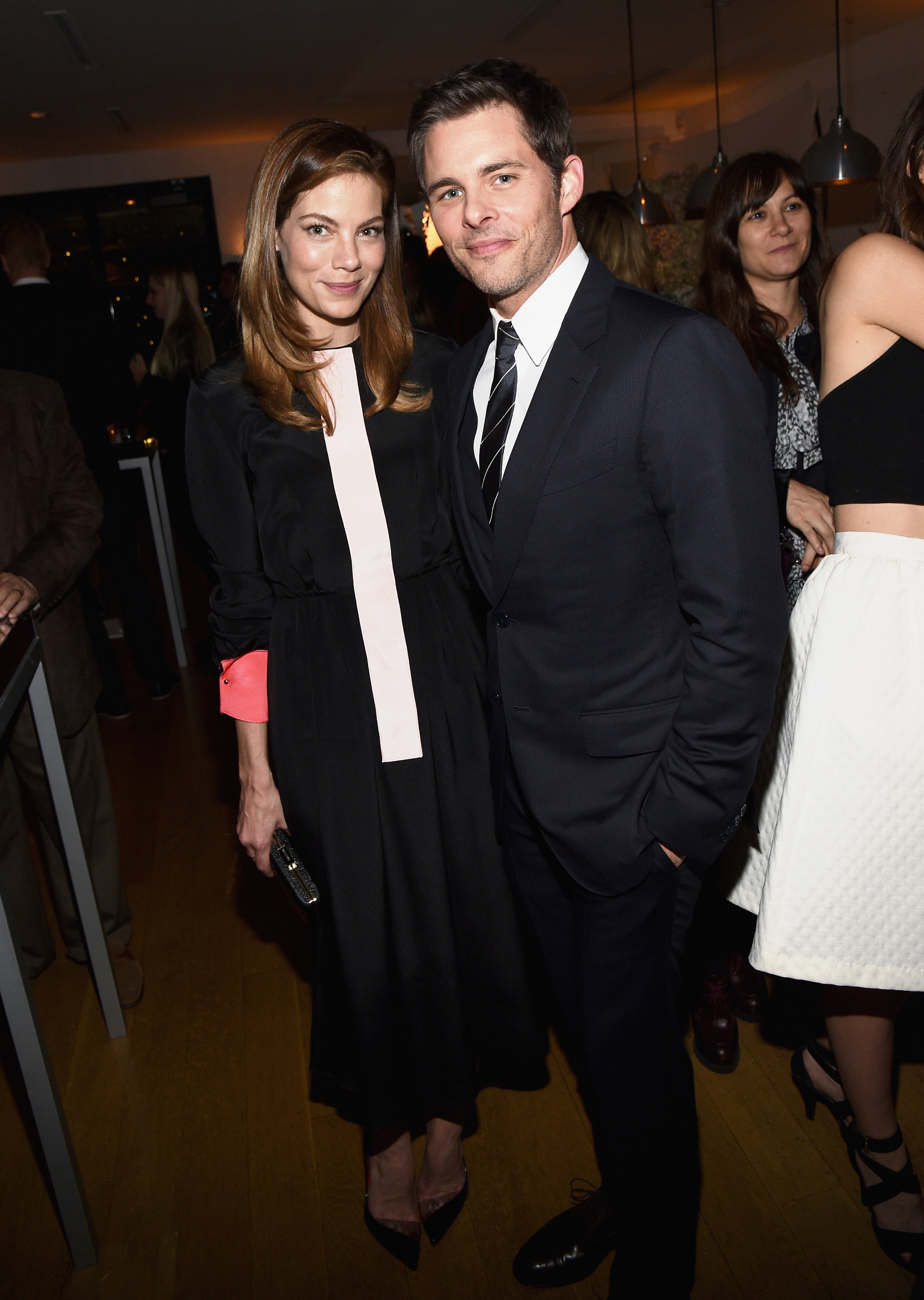 Actors Michelle Monaghan and James Marsden attend the HFPA and InStyle Celebrate The 2015 Golden Globe Award Season and Miss Golden Globe at Fig & Olive Melrose Place on November 20, 2014 in West Hollywood, California. (Photo by Michael Buckner/Getty Images for InStyle)