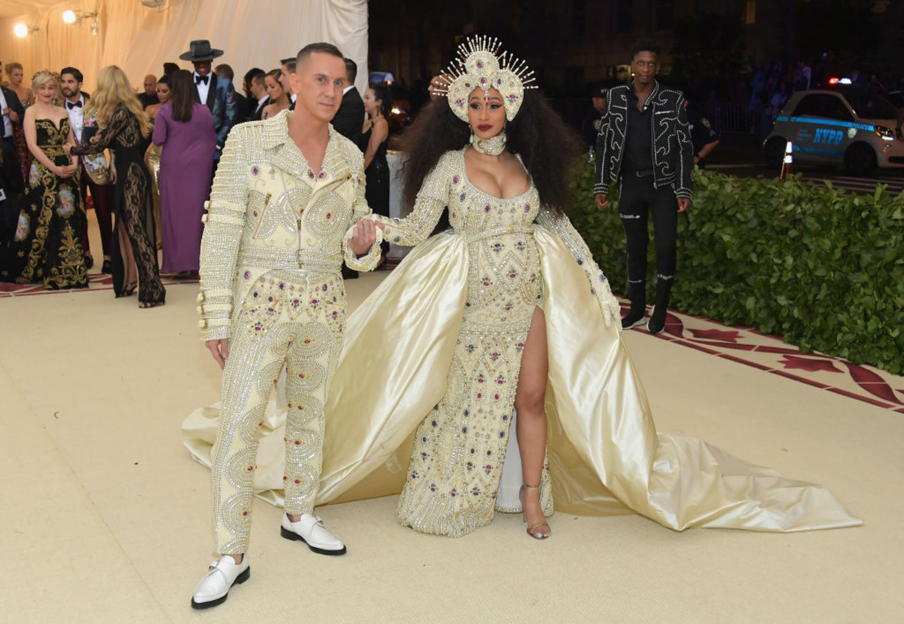 NEW YORK, NY - MAY 07: Designer Jeremy Scott and Cardi B attend the Heavenly Bodies: Fashion & The Catholic Imagination Costume Institute Gala at The Metropolitan Museum of Art on May 7, 2018 in New York City. (Photo by Neilson Barnard/Getty Images)