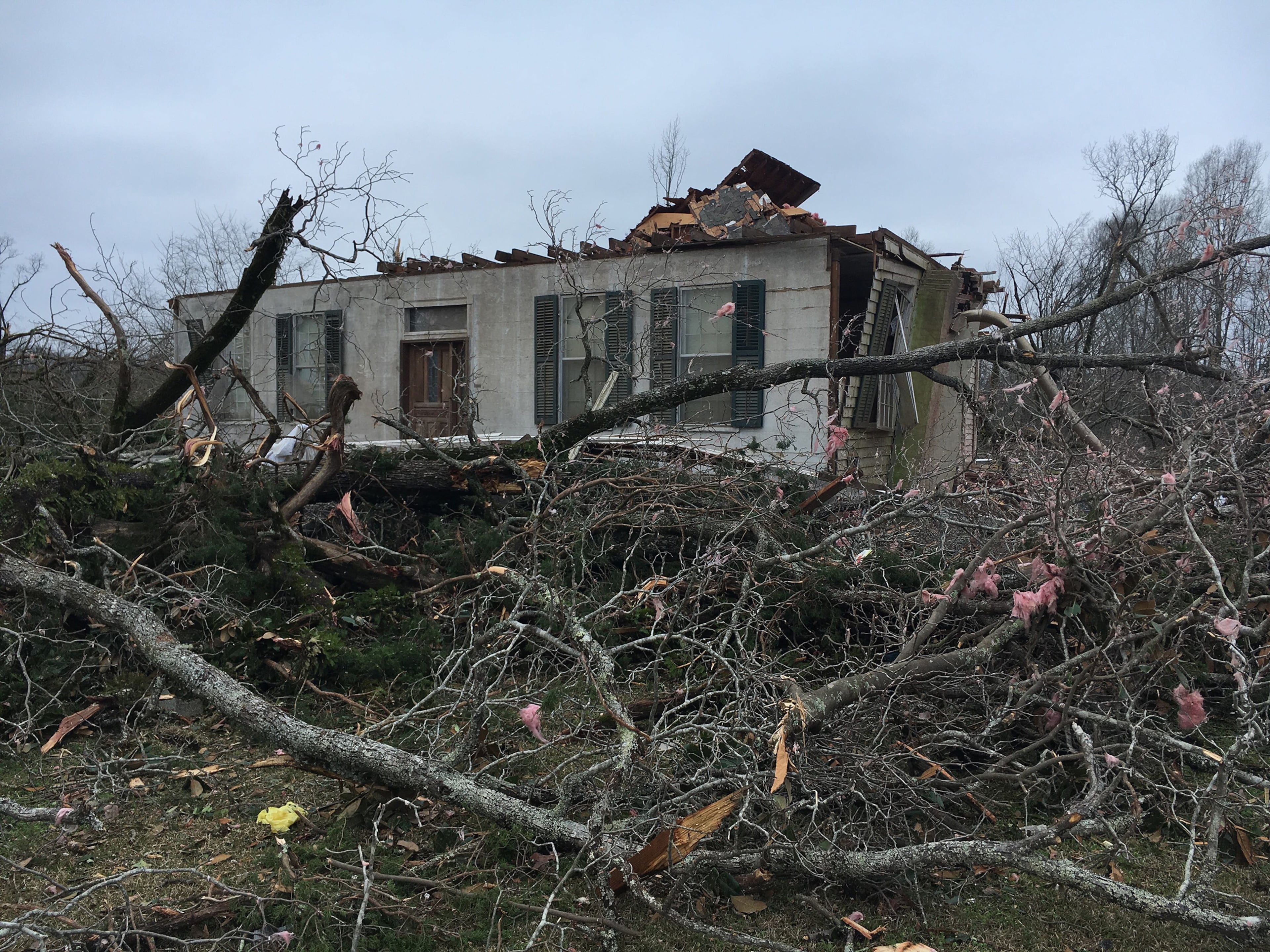 A home in Talbot County received serious damage from a possible tornado on March 3, 2019. About 20 homes were reported damaged from the storm. (Ben Brasch / bbrasch@ajc.com)