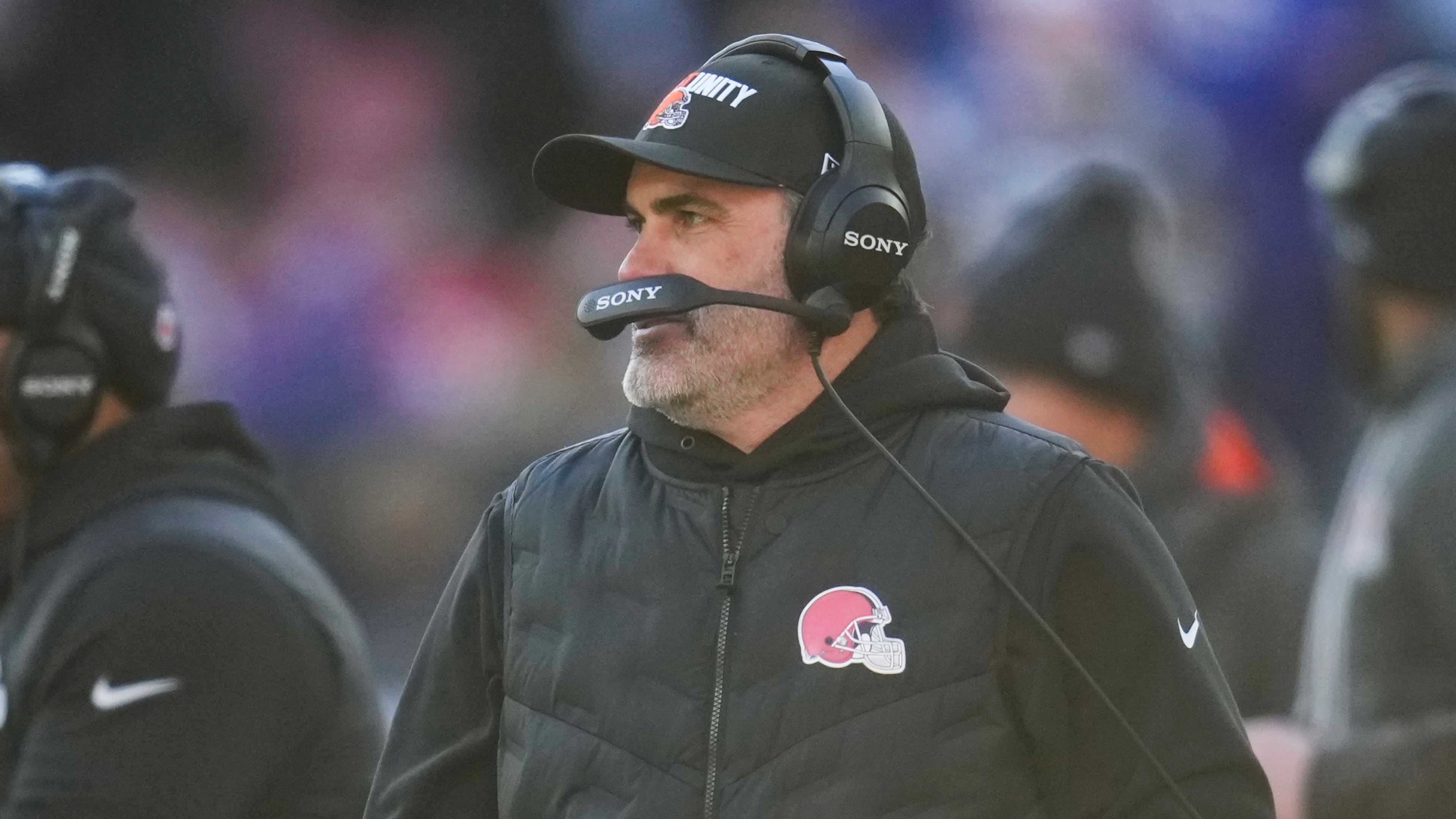 New Falcons coach Kevin Stefanski — pictured coaching the Browns in December — was praised by analysts from several news outlets, including ESPN, NFL Network and the Athletic. (Sue Ogrocki/AP)
