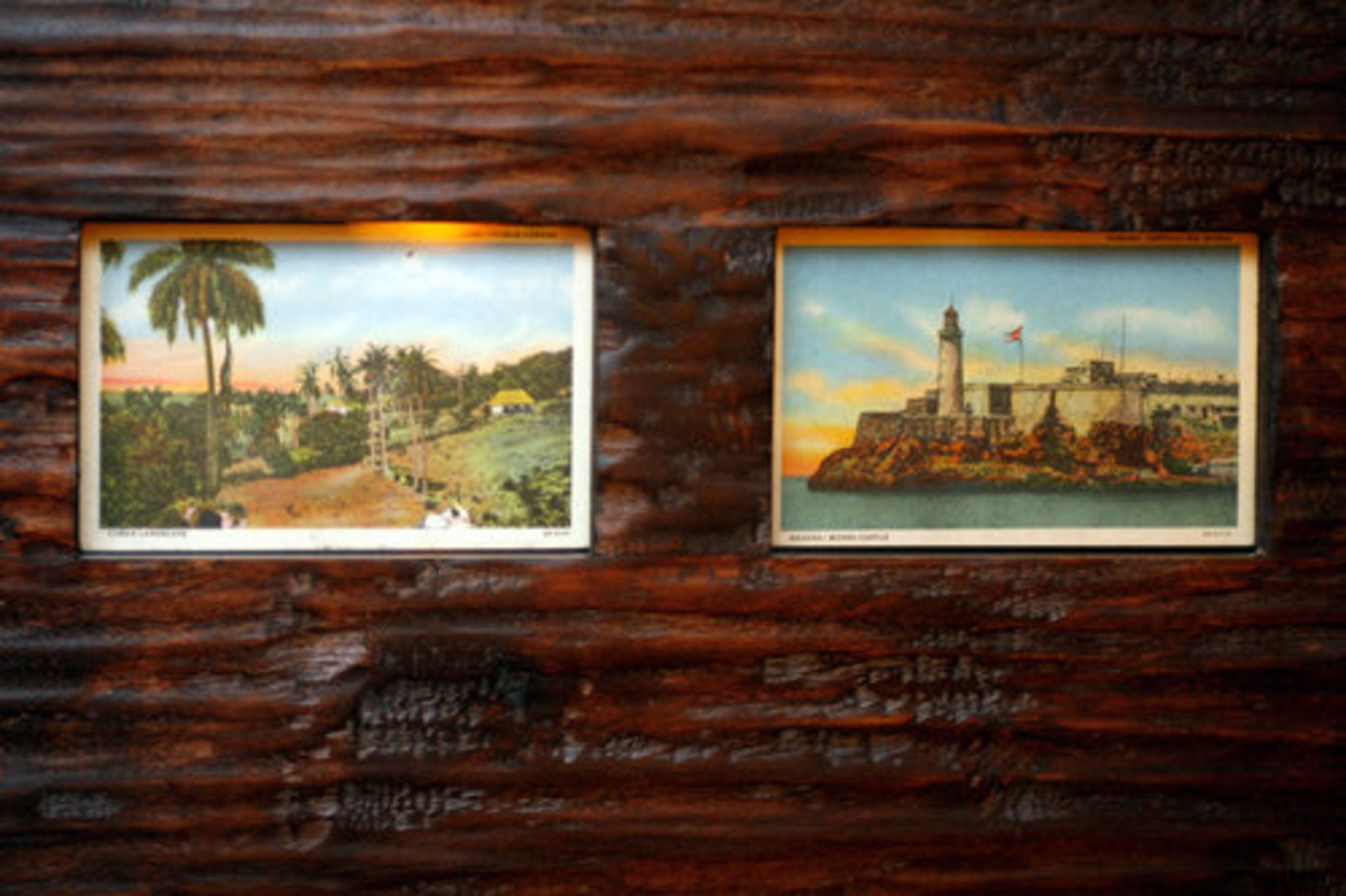Postcards that were mailed from Cuba are framed and on display in the Bolognese/McCord home.