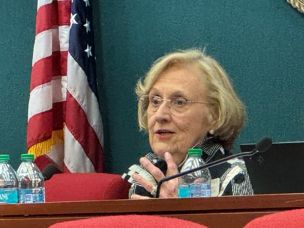 State Rep. Sharon Cooper, R-Marietta, speaks at the state Capitol in 2025. (Adam Beam/AJC)