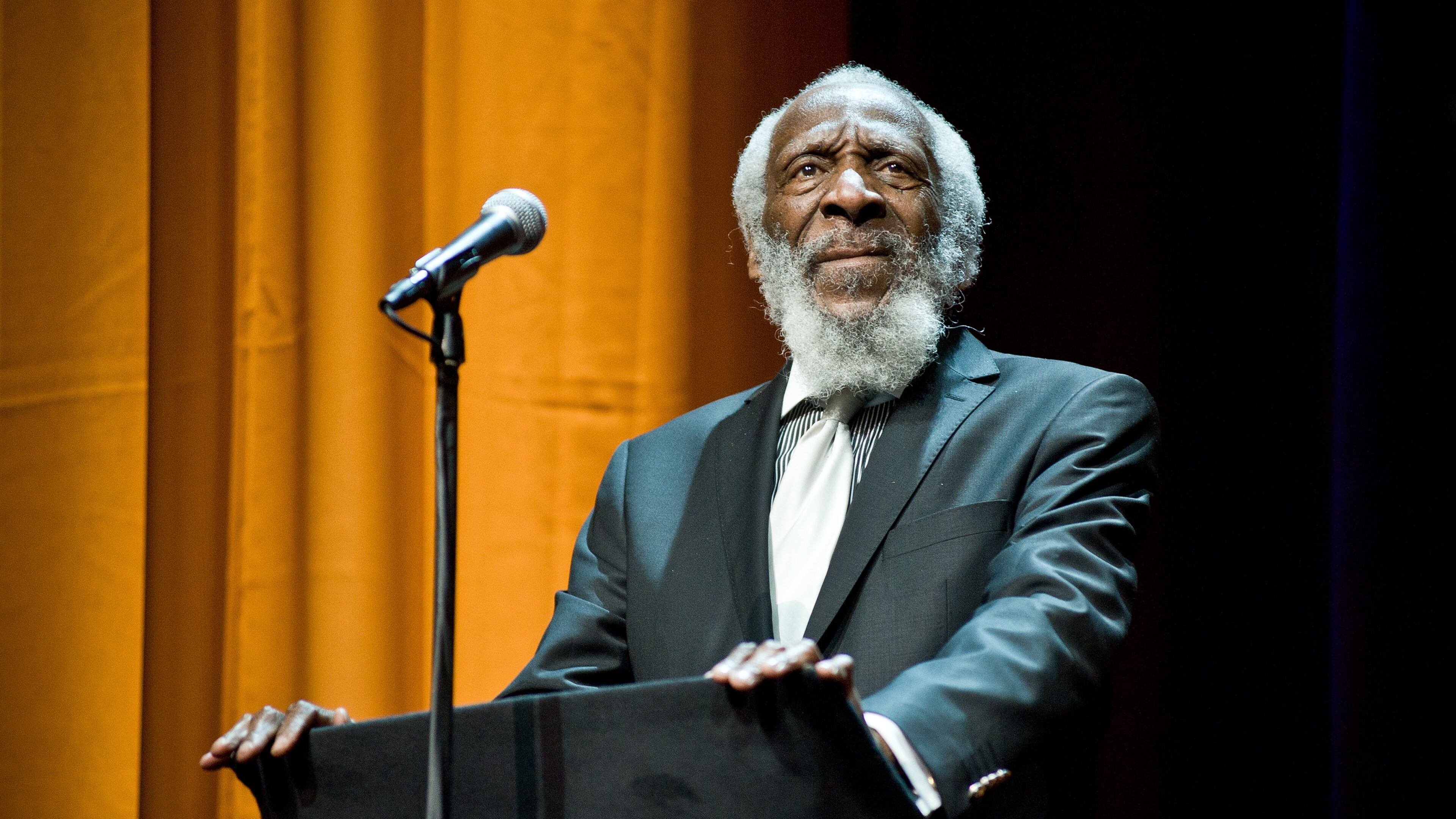 CHICAGO, IL - APRIL 11: Dick Gregory attends the Roger Ebert Memorial Tribute at Chicago Theatre on April 11, 2013 in Chicago, Illinois. (Photo by Timothy Hiatt/Getty Images)