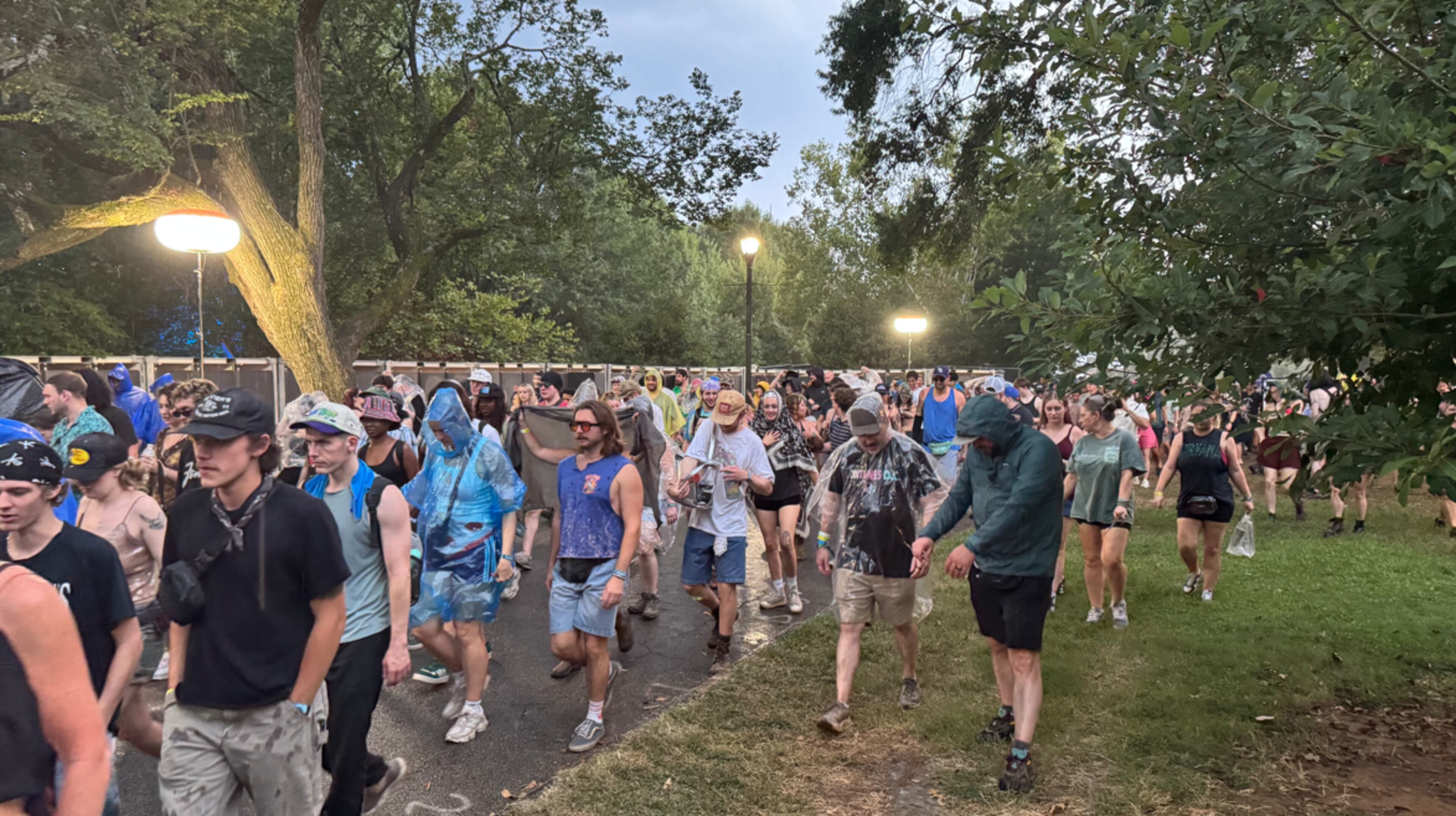 Crowds evacuate Piedmont Park at the Shaky Knees Festival after the threat of severe weather on Saturday, September 19 2026.