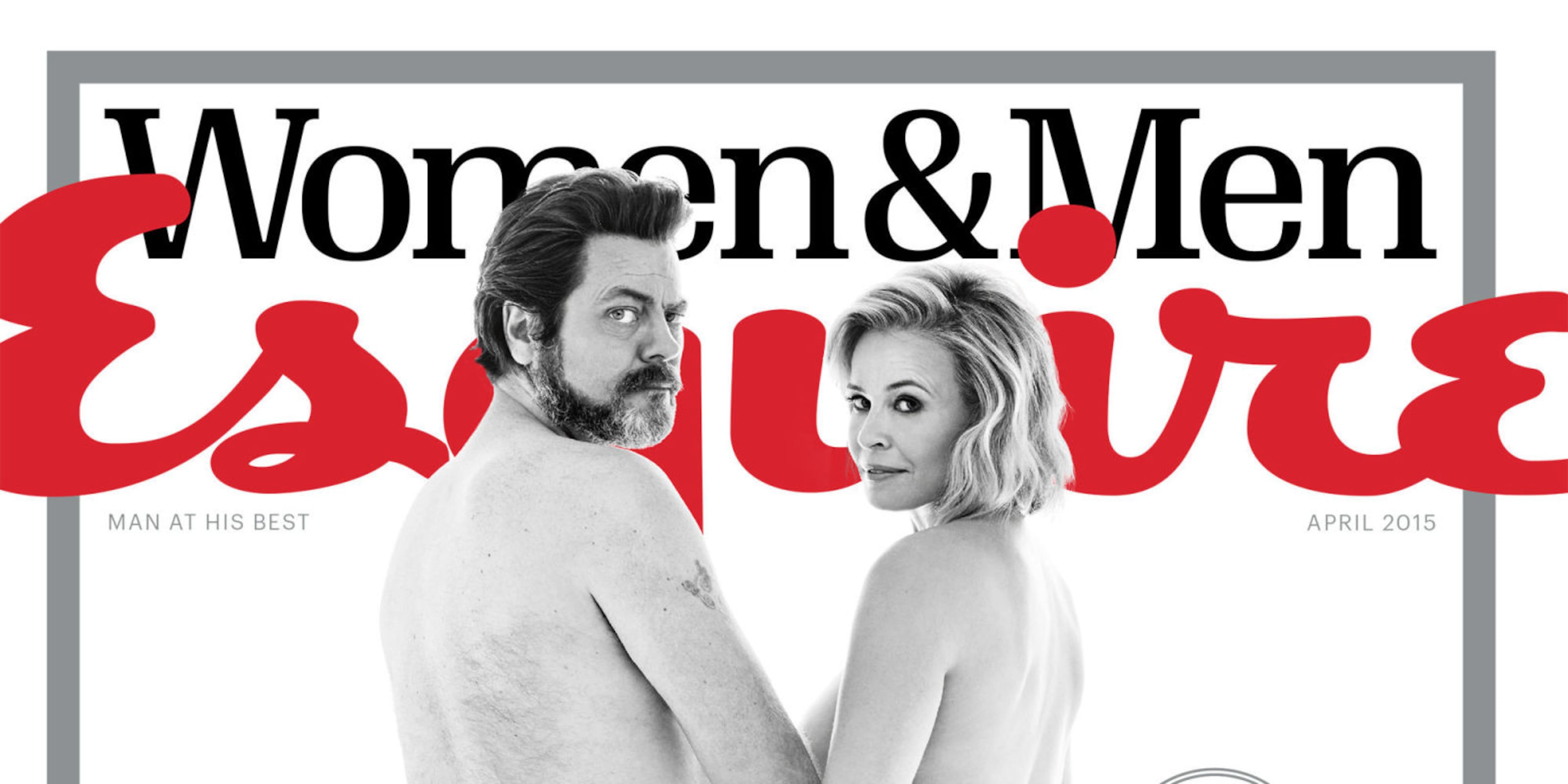 I can't show the entire magazine cover since it's a little too explicit but Google it. It's everywhere!