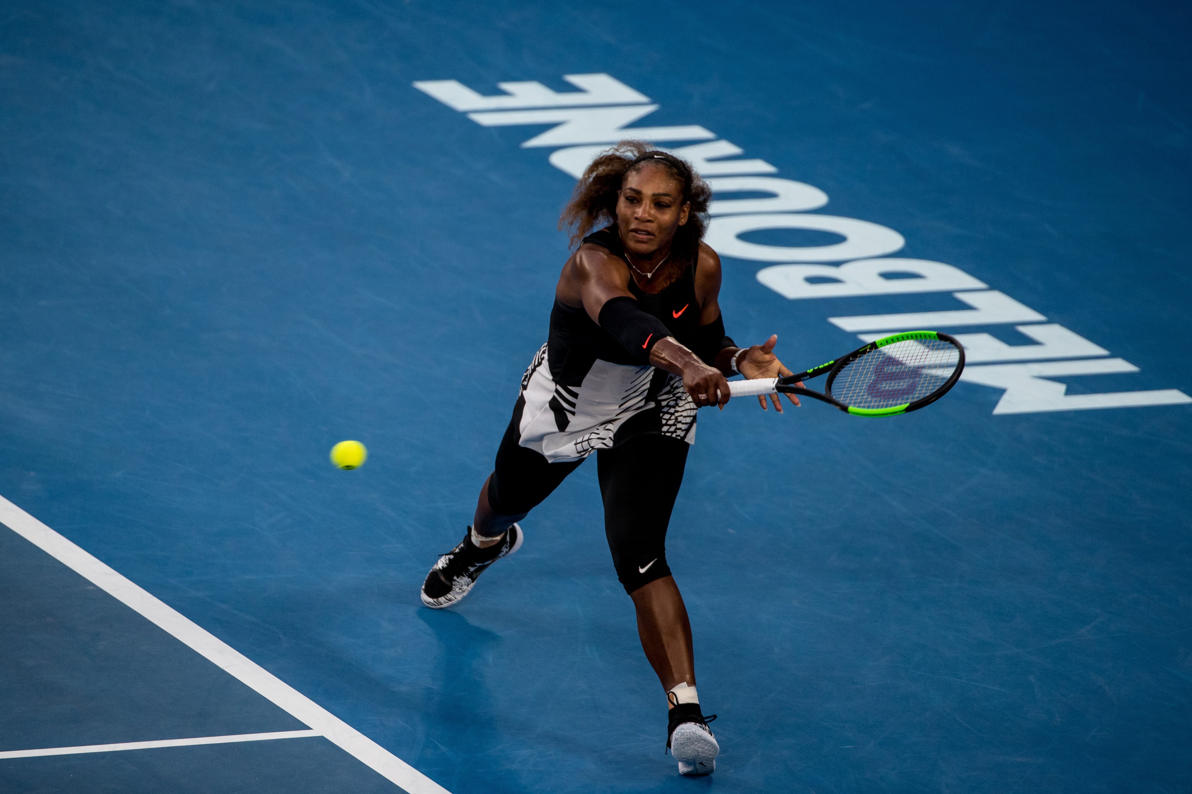Serena Williams, shown here during the 2017 Australian Open in Melbourne, says the outside expectation was that it was going to be easy for her to raise money, but she never had that attitude. (Jason Heidrich/Icon Sportswire via AP 2017)