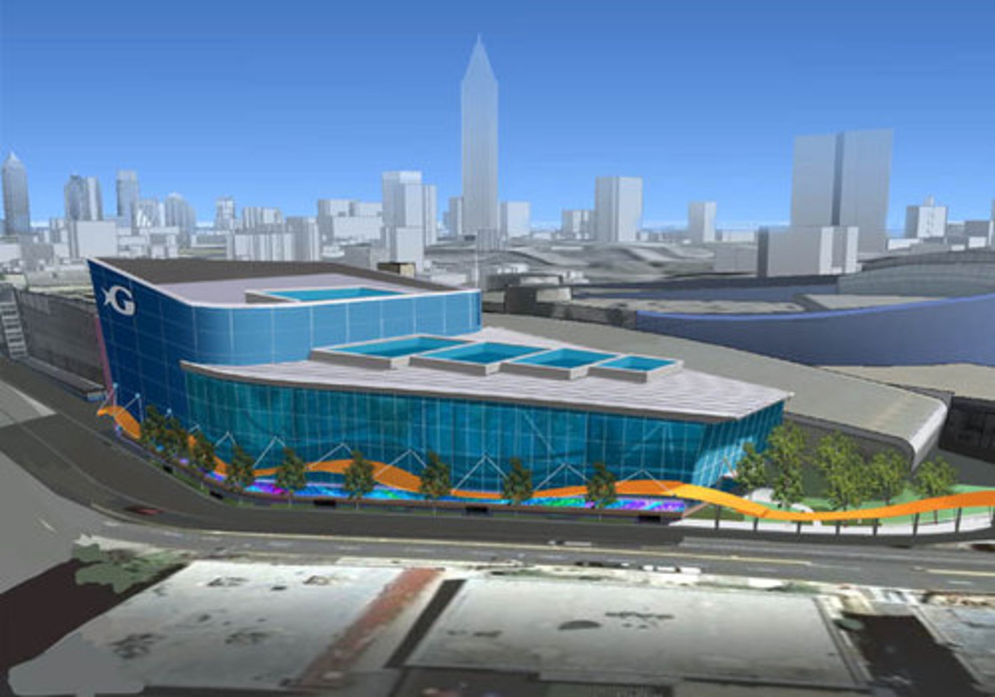 A $110 million dolphin exhibit is scheduled to open by the end of 2010. This artist rendition depicts the downtown Atlanta facility's expansion.