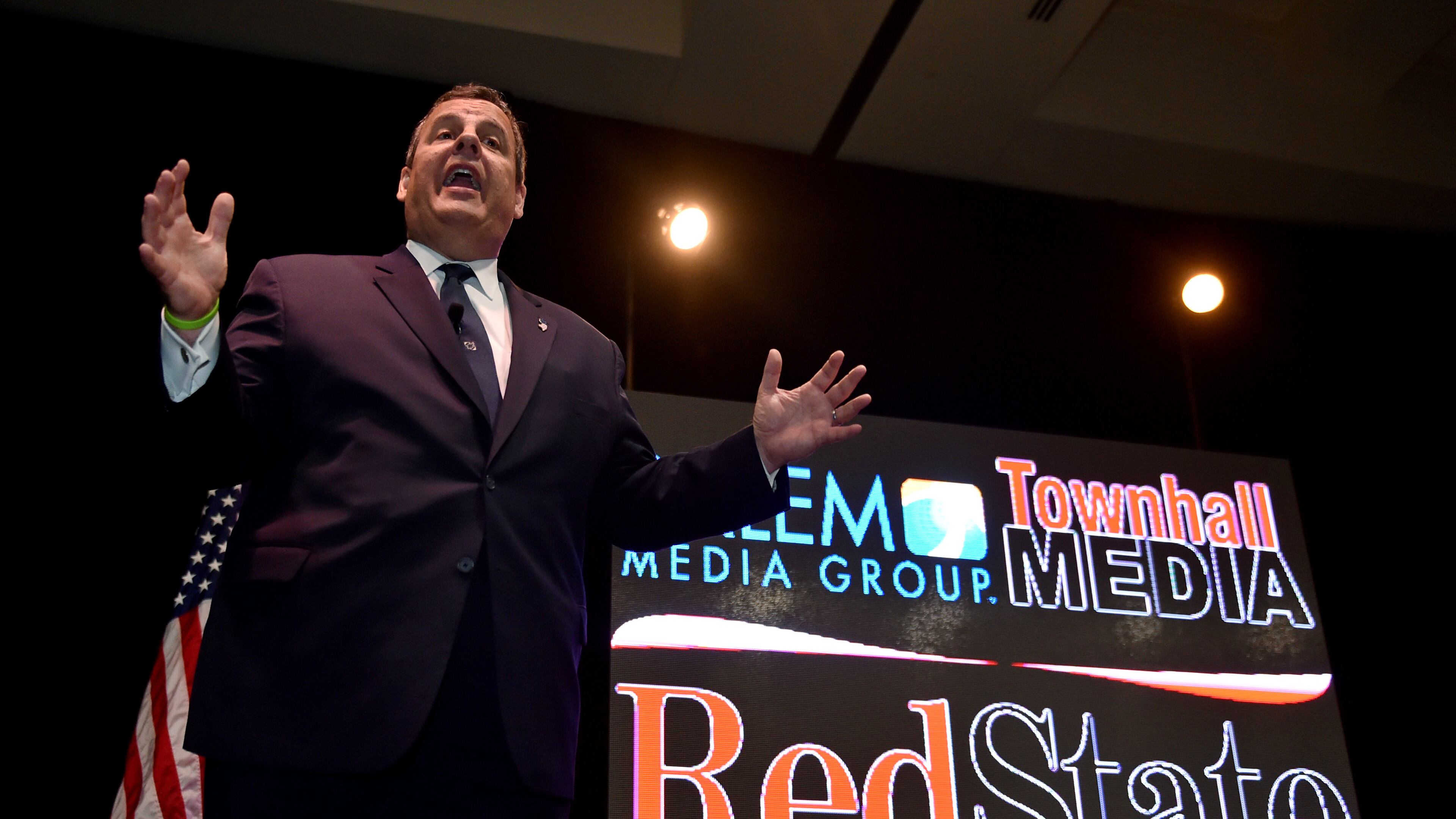 New Jersey Governor Chris Christie speaks during the RedState Gathering in Buckhead Friday August 7, 2015. Christie said Republicans need to embrace their pro-life choice and not run from it. The two day event will feature Republican presidential hopefuls speaking at the Intercontinental Buckhead on Peachtree Road. BRANT SANDERLIN/BSANDERLIN@AJC.COM