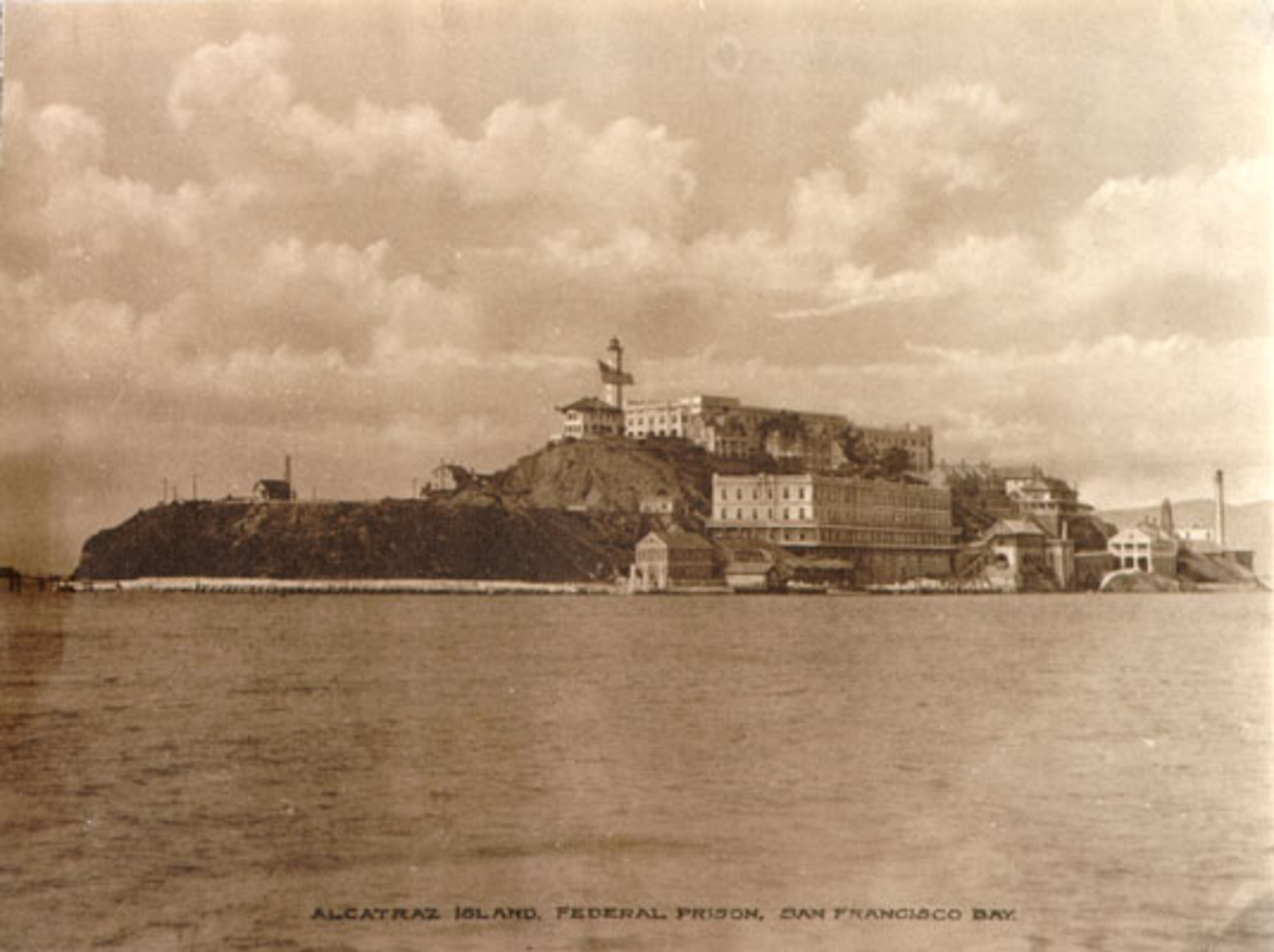 Alcatraz Island, Prison, San Francisco Bay. ca. 1915