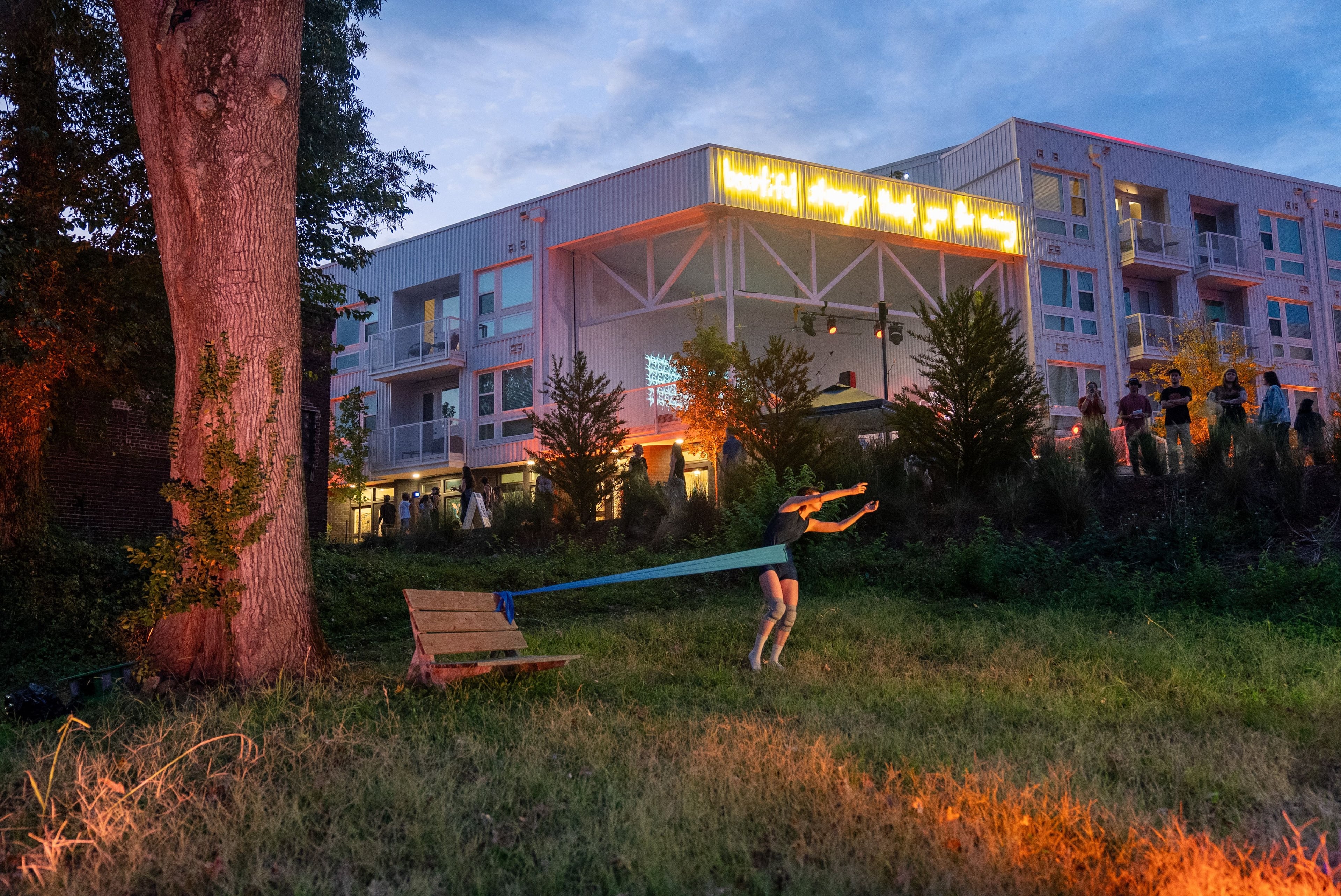 A performance of "Soul-tied," choreographed by Alyssa Lucas, at SITE at Goat Farm in Atlanta. (Courtesy of Ian Cone)