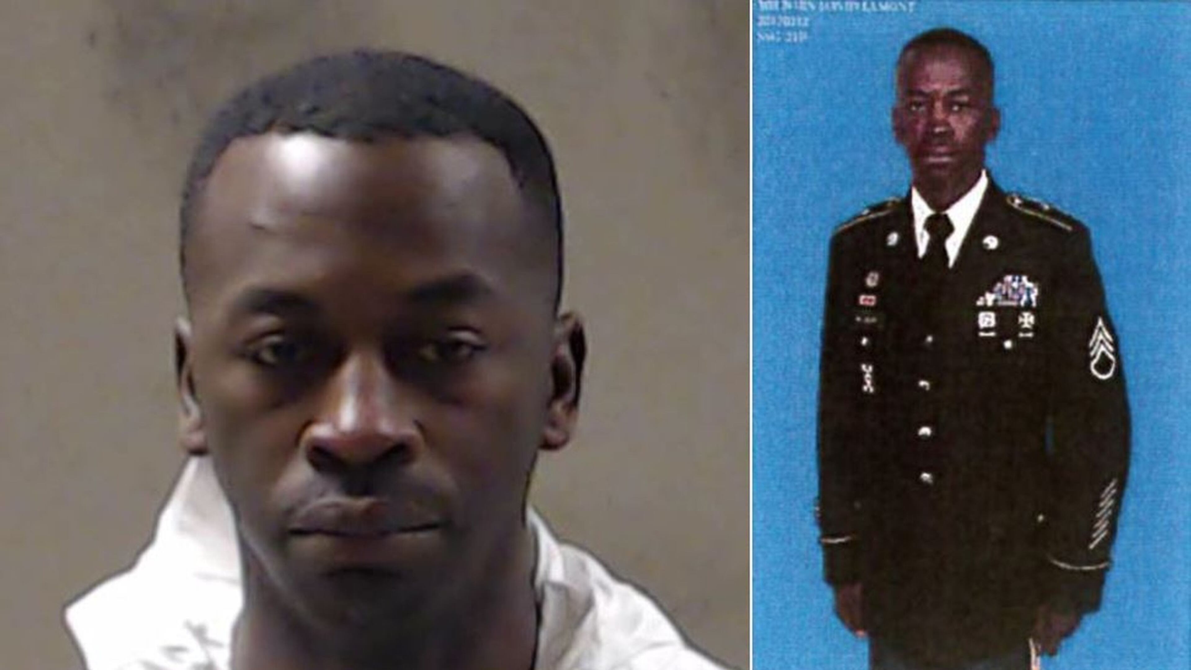 David Wilborn’s mugshot when he was arrested (left) and a photo he attached with his application to work at the Lithonia Police Department in 2017.
