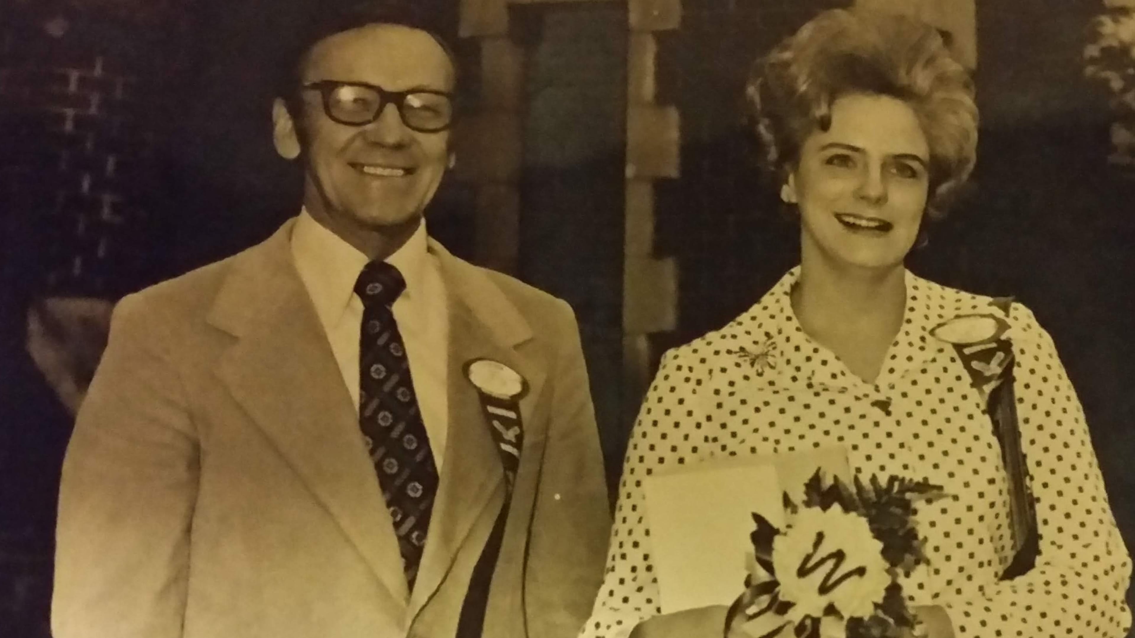 Carolyn Haldeman with a fellow Woodward teacher she considered a mentor, Bob Ballentine.