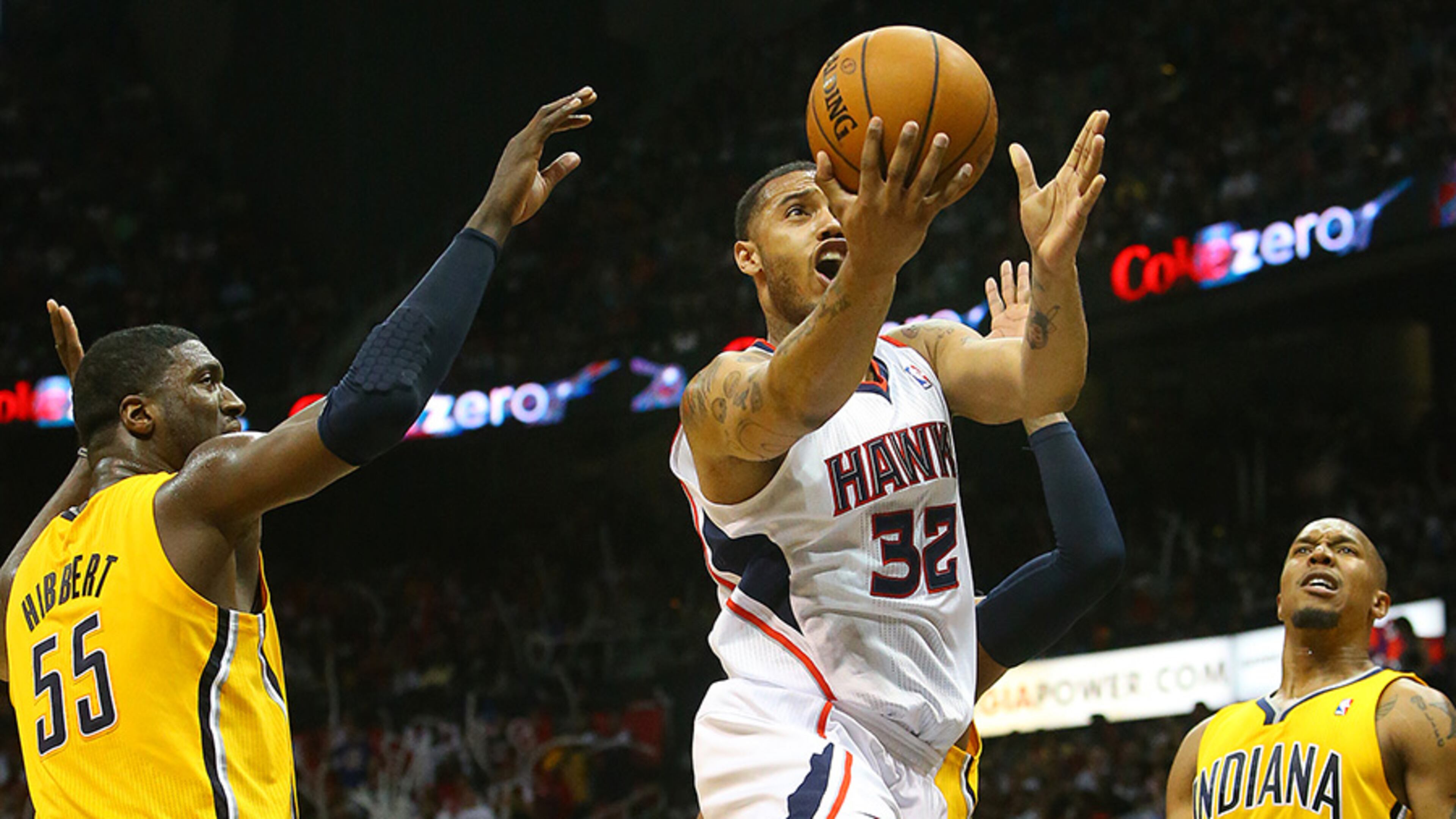 Mike Scott appeared in 80 games and averaged 9.6 points and 3.6 rebounds for the Atlanta Hawks last season.