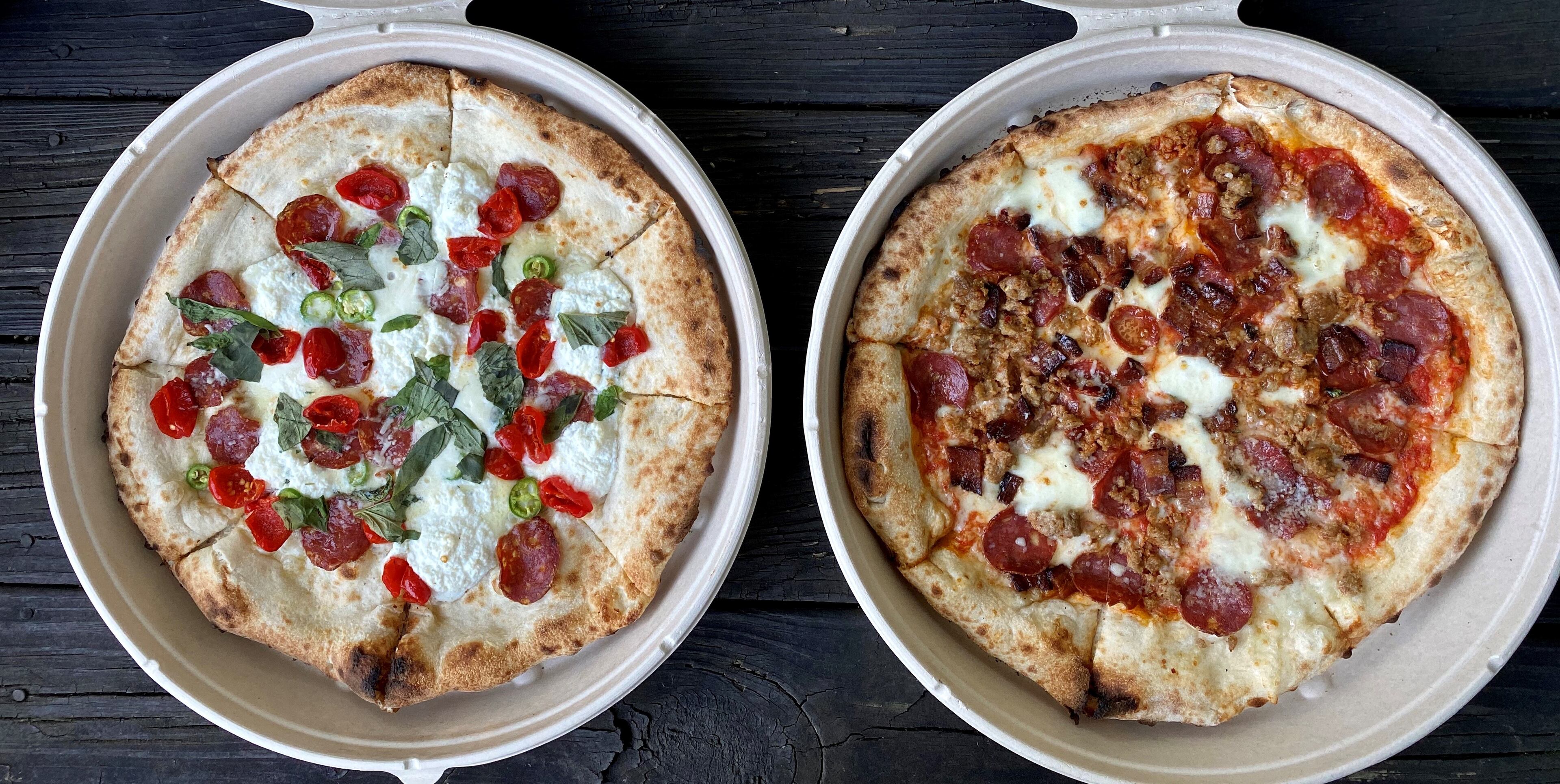 Takeout from Ammazza: the fuoco bianco and the carne pies.
Wendell Brock for The Atlanta Journal-Constitution
