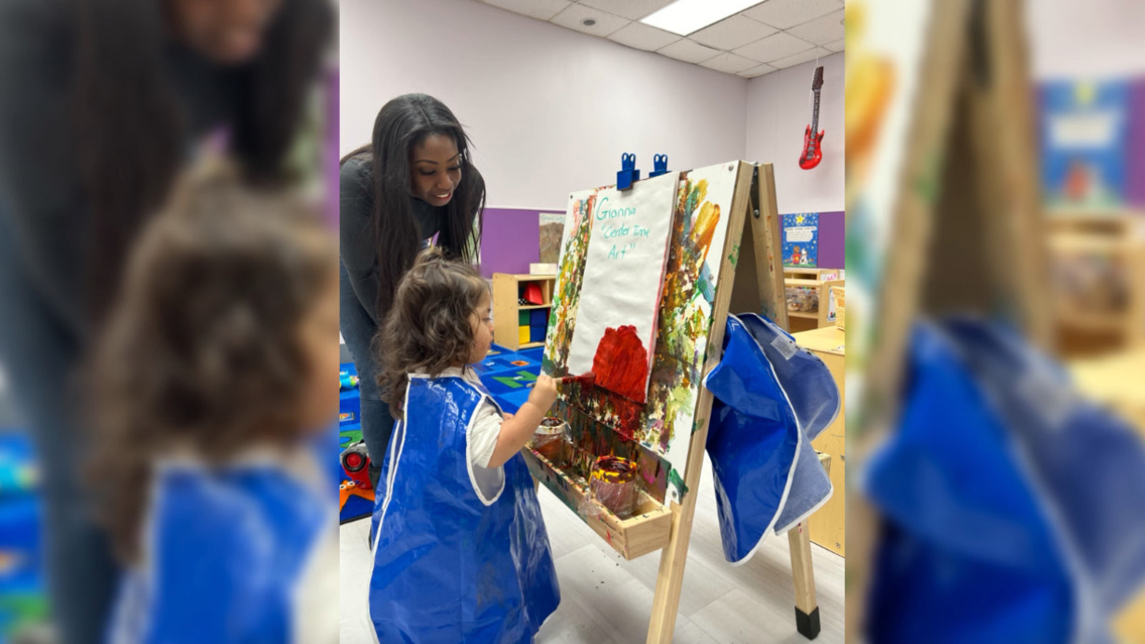 Teacher Genieve Edmead is with her student, Giana, at the Childhood Development Academy in Roswell. Courtesy Childhood Development Academy