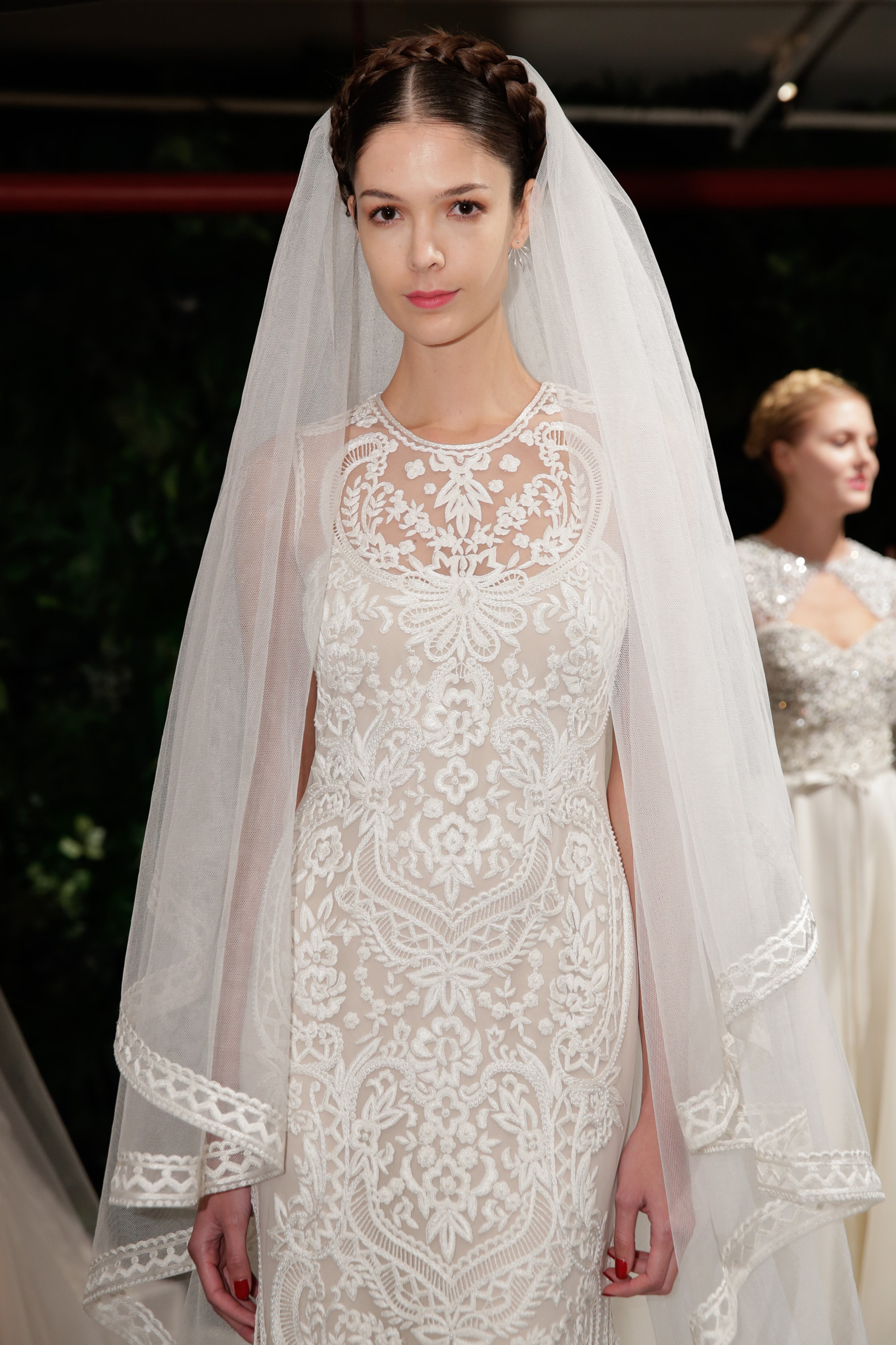 Models pose during the Naeem Khan Fall/Winter 2014 Bridal Collection presentation and reception on Oct. 12, 2013, in New York City.