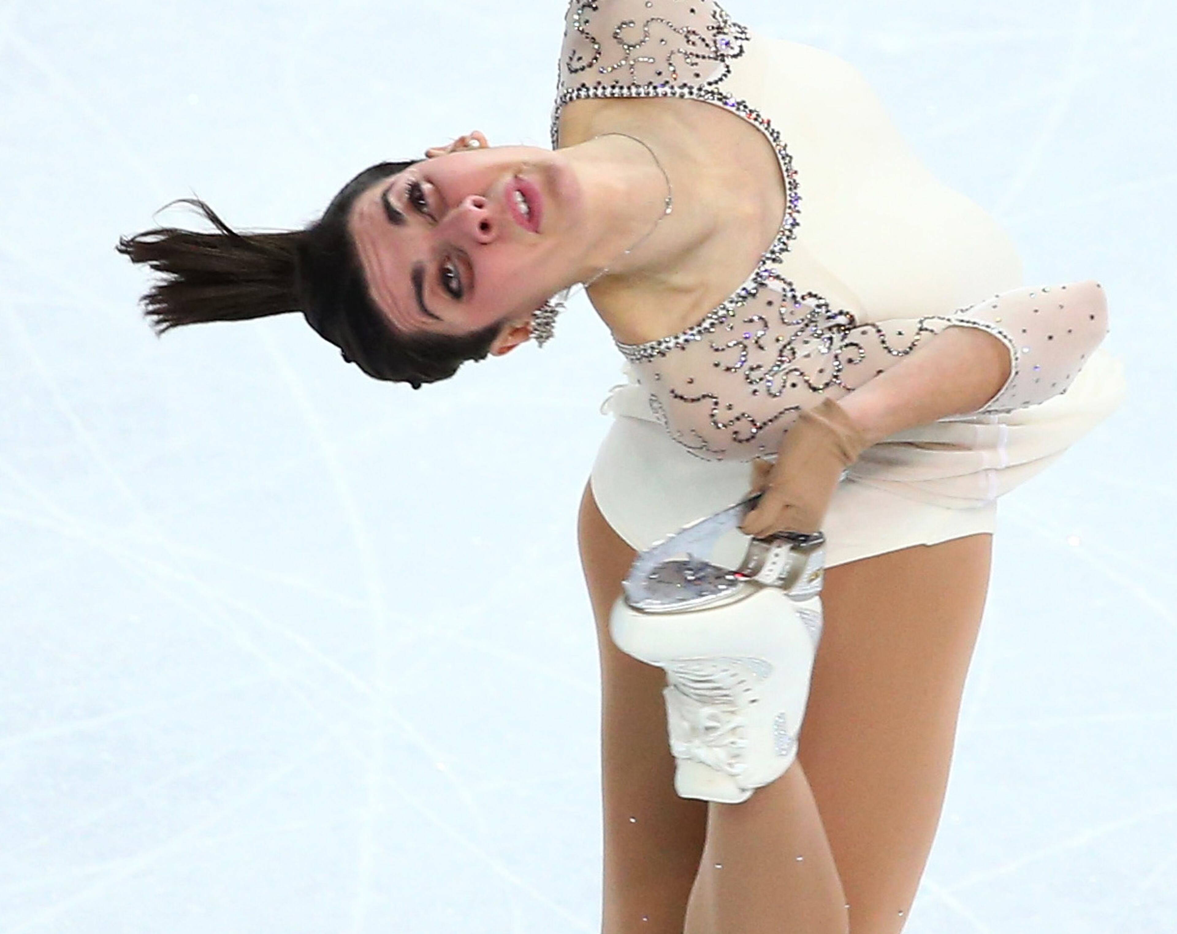 SOCHI, RUSSIA - FEBRUARY 19: Valentina Marchei of Italy competes in the Figure Skating Ladies' Short Program on day 12 of the Sochi 2014 Winter Olympics at Iceberg Skating Palace on February 19, 2014 in Sochi, Russia. (Photo by Ryan Pierse/Getty Images)