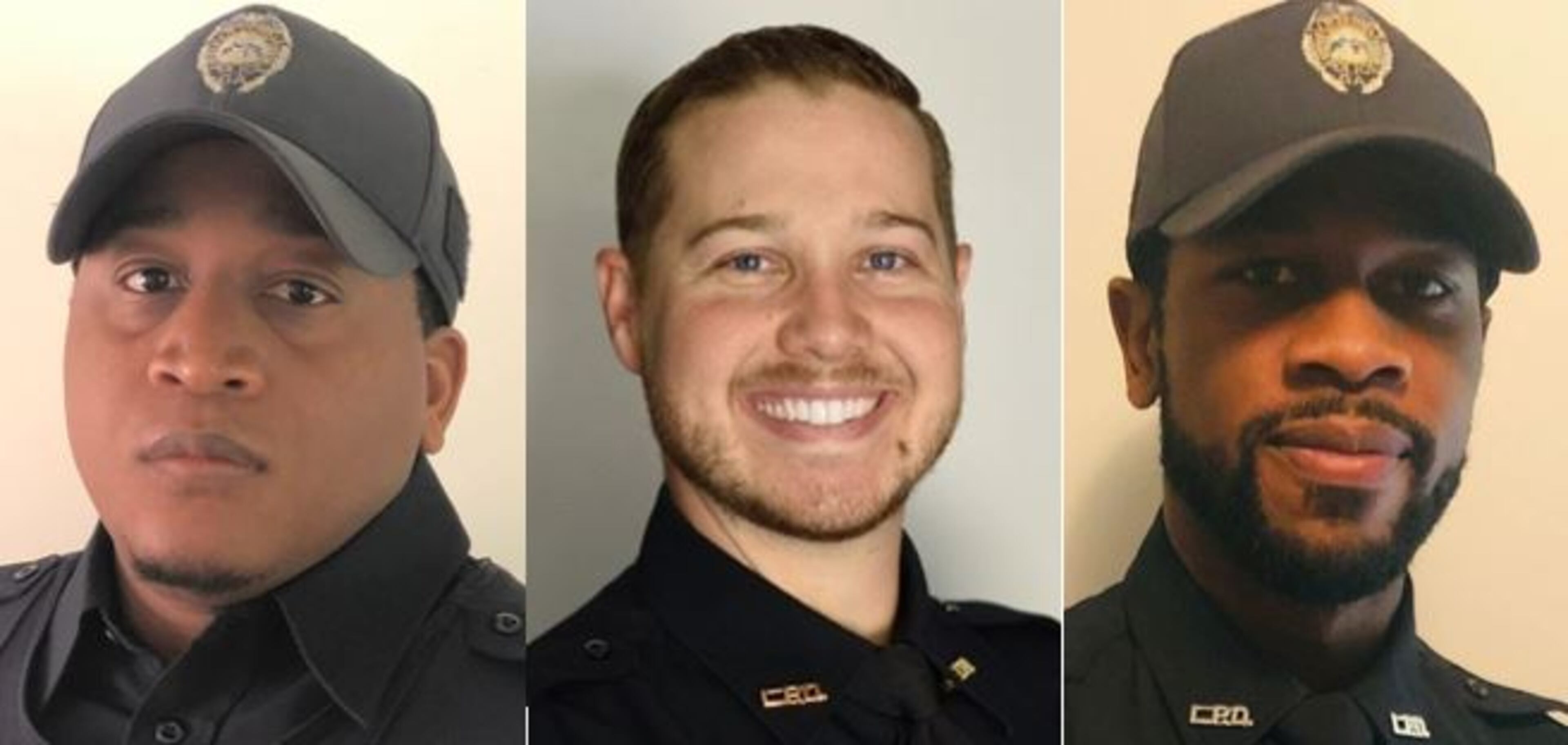 Officer Danny Bride, Sgt. Matt Madden and Officer Cepada Huff helped rescue a newborn April 13 after the family crashed on the way to the hospital.
