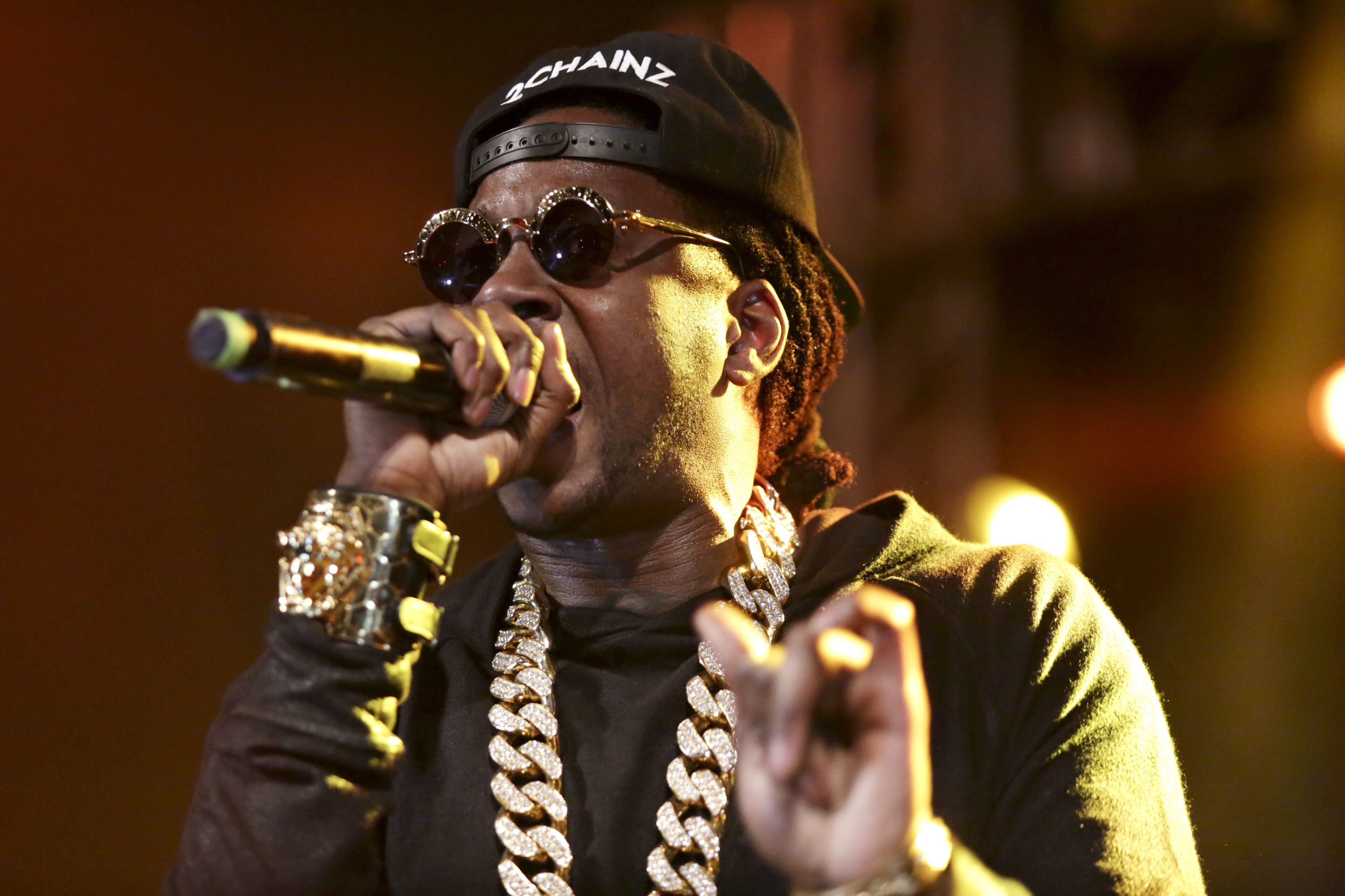 Two Chainz performs at Stubbs BBQ for the DefJam 30th Anniversary party during SXSW Tuesday night March 11, 2014. (AP Photo/The Daily Texan, Shelby Tauber)