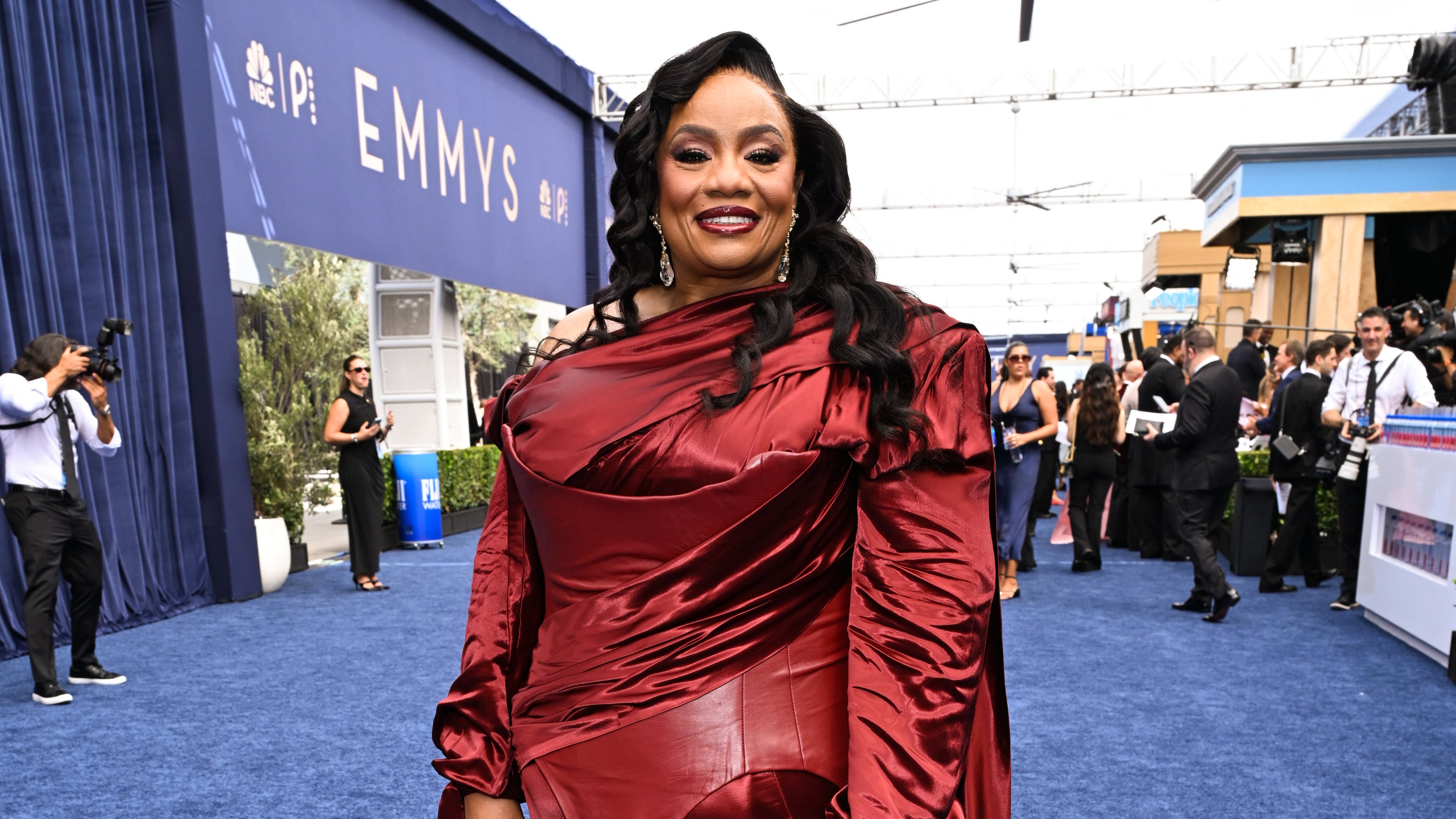 Ms. Pat walks the red carpet at the Television Academy's 78th Emmy Awards telecast at the Peacock Theater on Monday, Sept. 14, 2026 in Los Angeles. (Photo by Dan Steinberg/Invision for the Television Academy/AP)