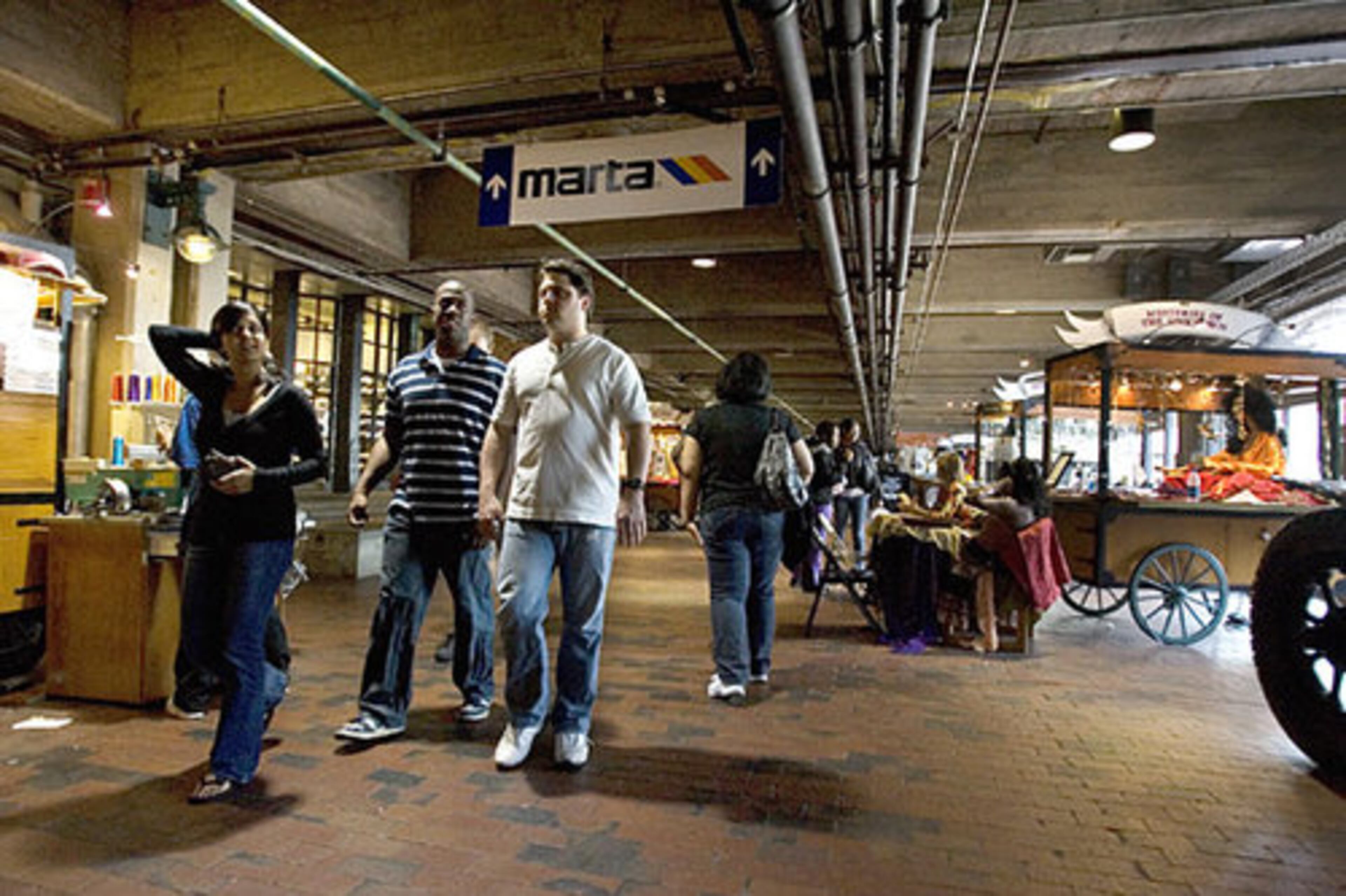 Lower Alabama Street in Underground Atlanta on Thursday, March 12, 2009. Along this Bourbon Street wannabe, Atlantans have cheered announcement of the Olympics, partied -- and nearly rioted -- during Freaknik, rung in many a New Year beside the dropping Peach, and, long ago, learned to eat fondu there at Dante's Down the Hatch.