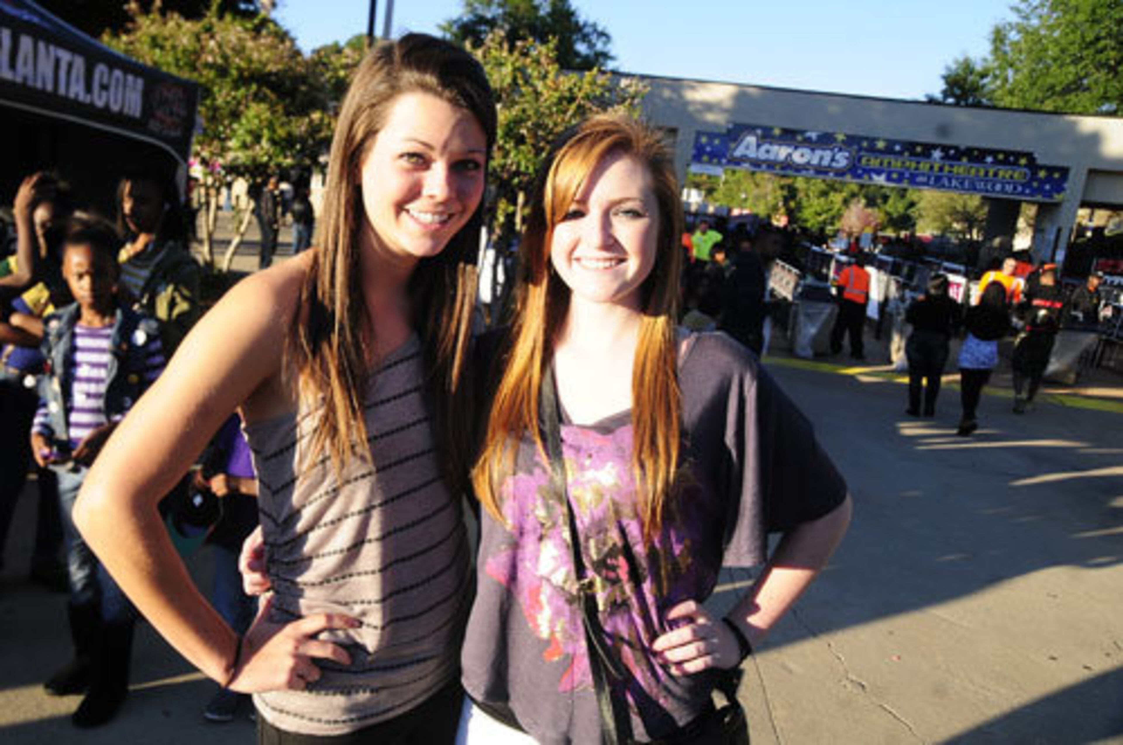 Kelsey Mcdonald and Caitlin Nelson drove in from Cumming to see Chris Brown at Aaron's Amphitheatre at Lakewood.