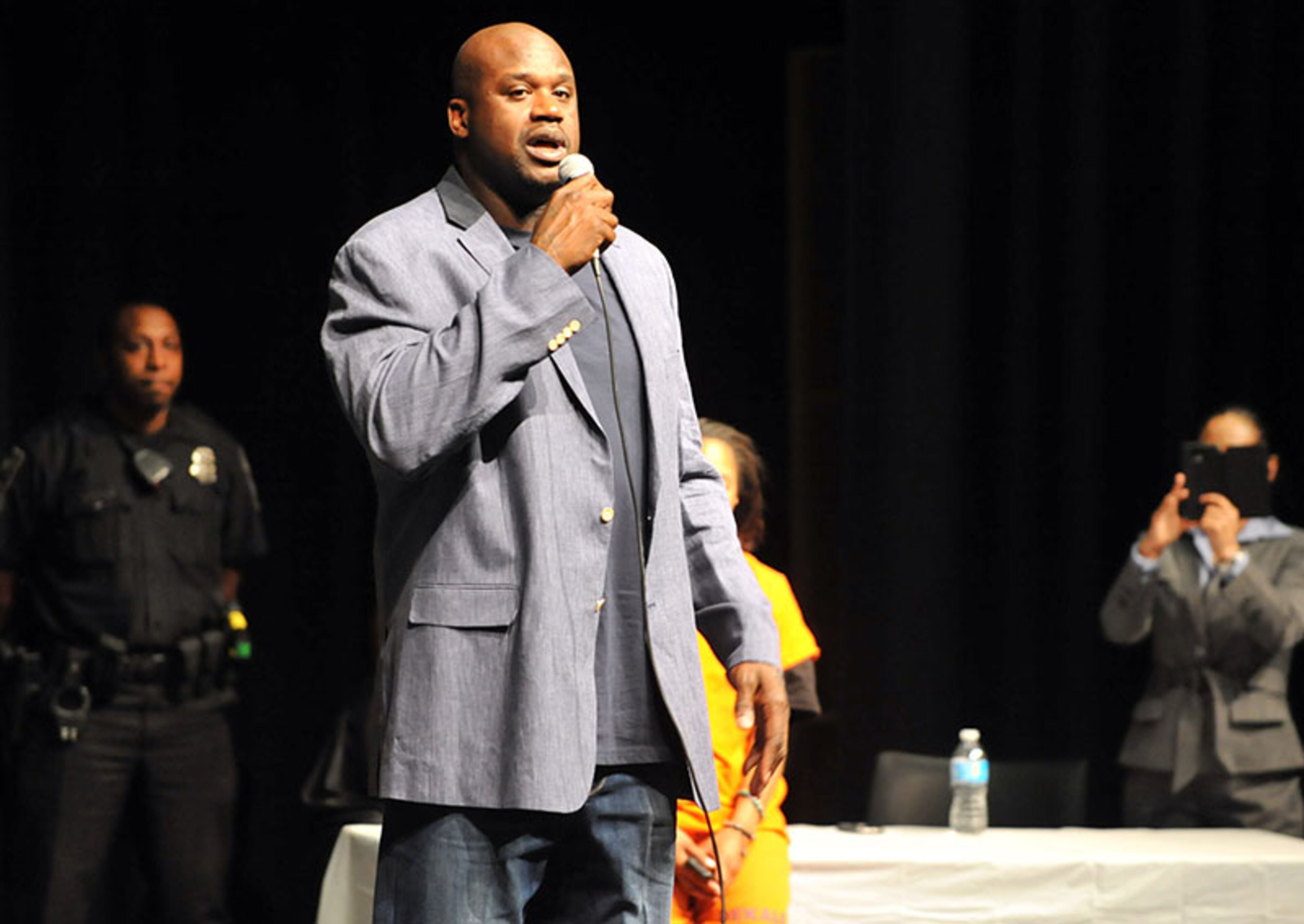 Retired NBA star Shaquille O'Neal joined the progream, which each year highlights the impact of dangerous driving practices and distracted driving.