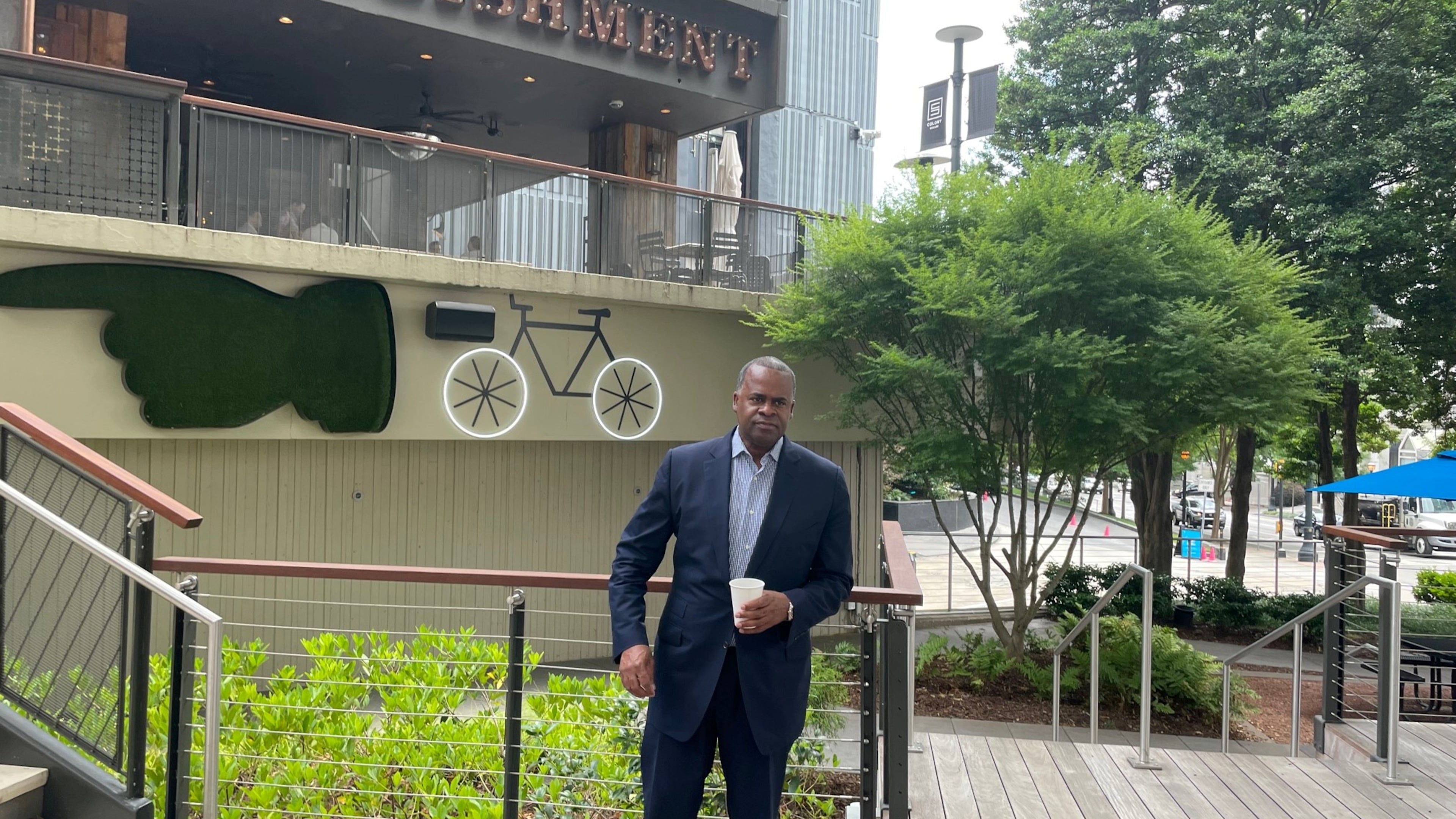 Former Mayor Kasim Reed, pictured Thursday after an interview at Colony Square, said rampant crime has caused him to come out of political retirement and run for his old office. Photo by Bill Torpy