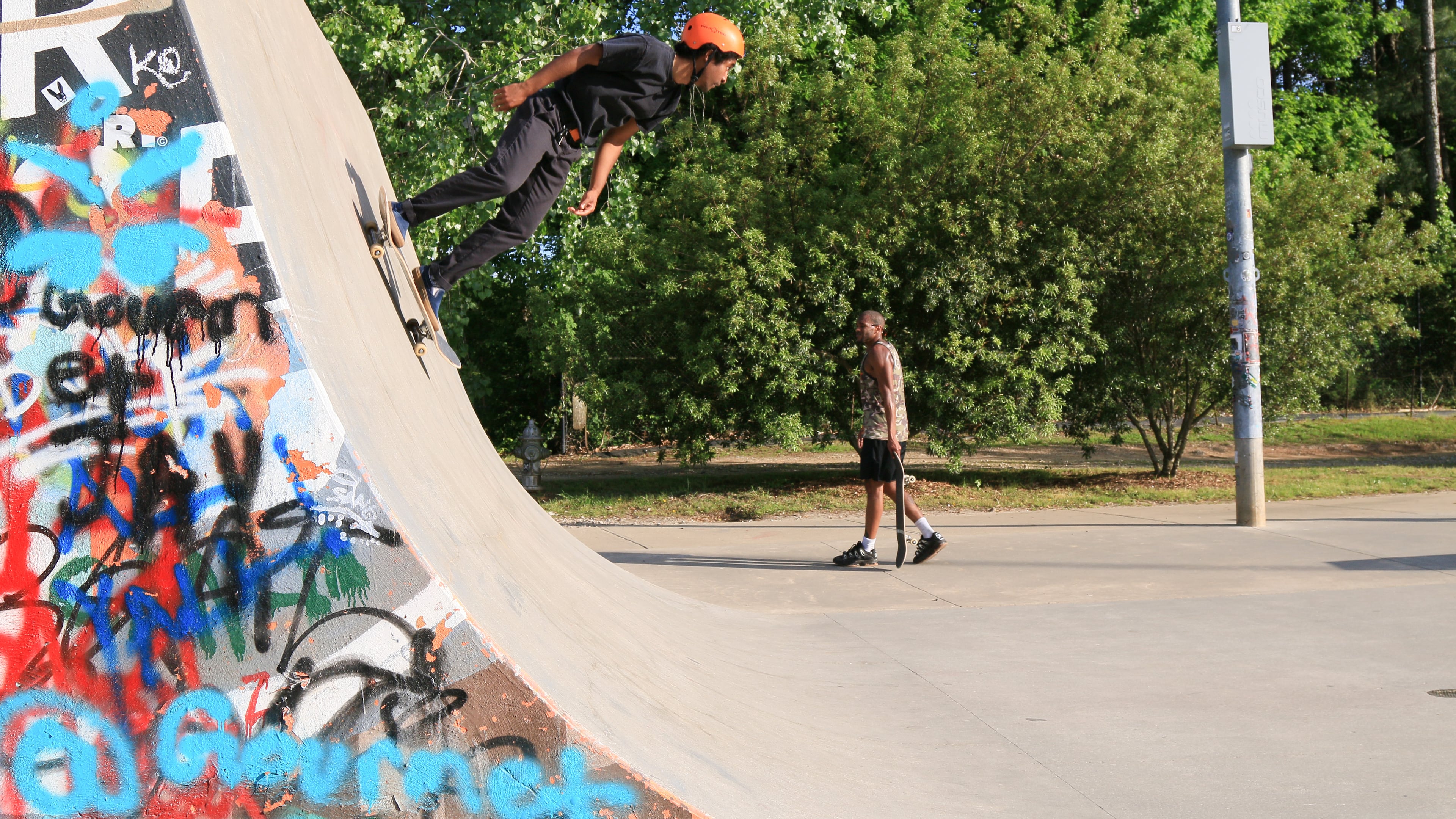 Skater at Old Fourth Ward skatepark on May 2, 2022