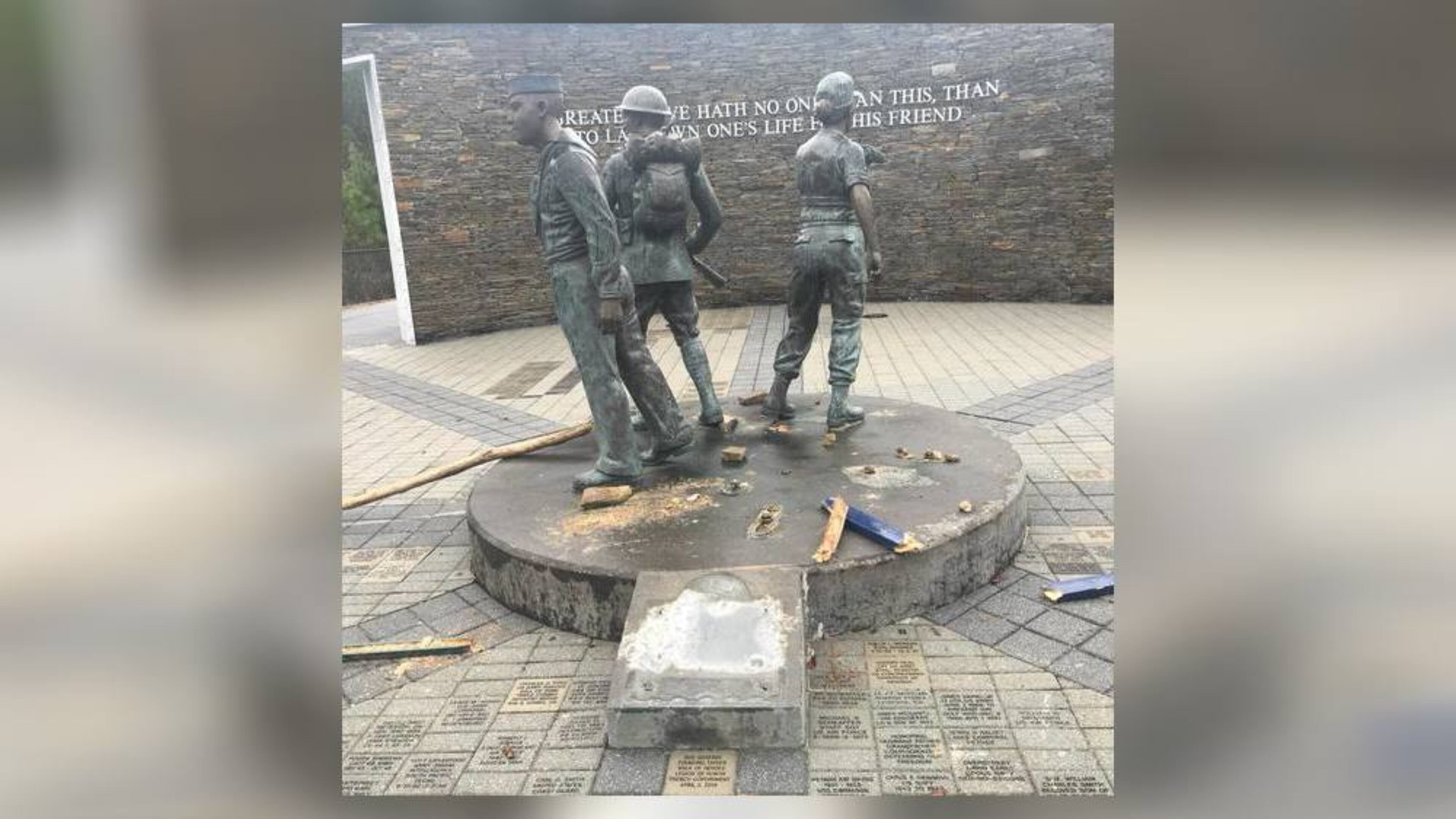 Two bronze service member statues, a bronze globe weighing 800 pounds and bronze plaques with military emblems were stolen from the Walk of Heroes Veterans War Memorial in Conyers.
