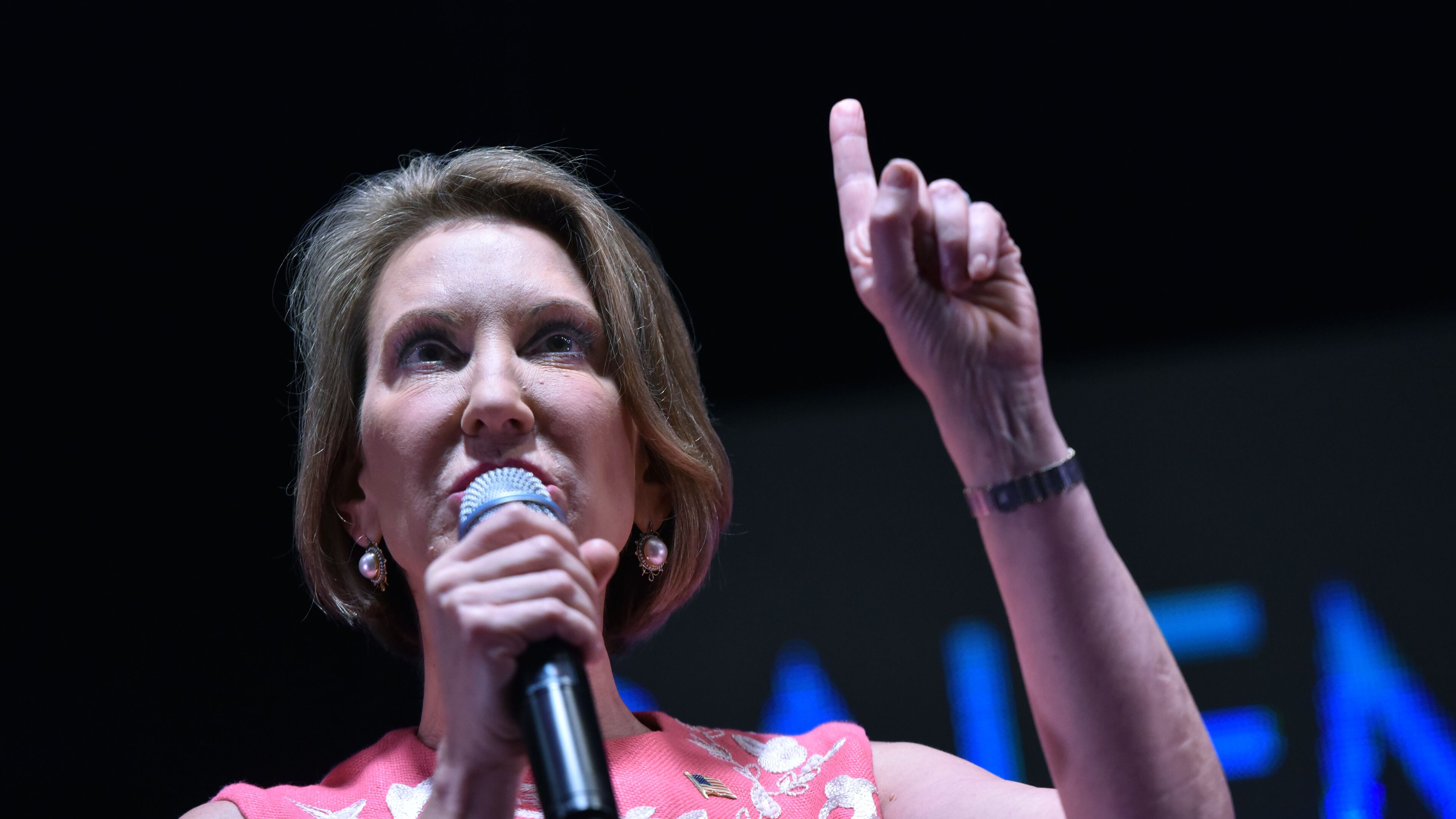 Carly Fiorina's campaign is headed straight up, but that may not be enough to get her into this month's prime-time GOP debate. (AJC Photo / Hyosub Shin)