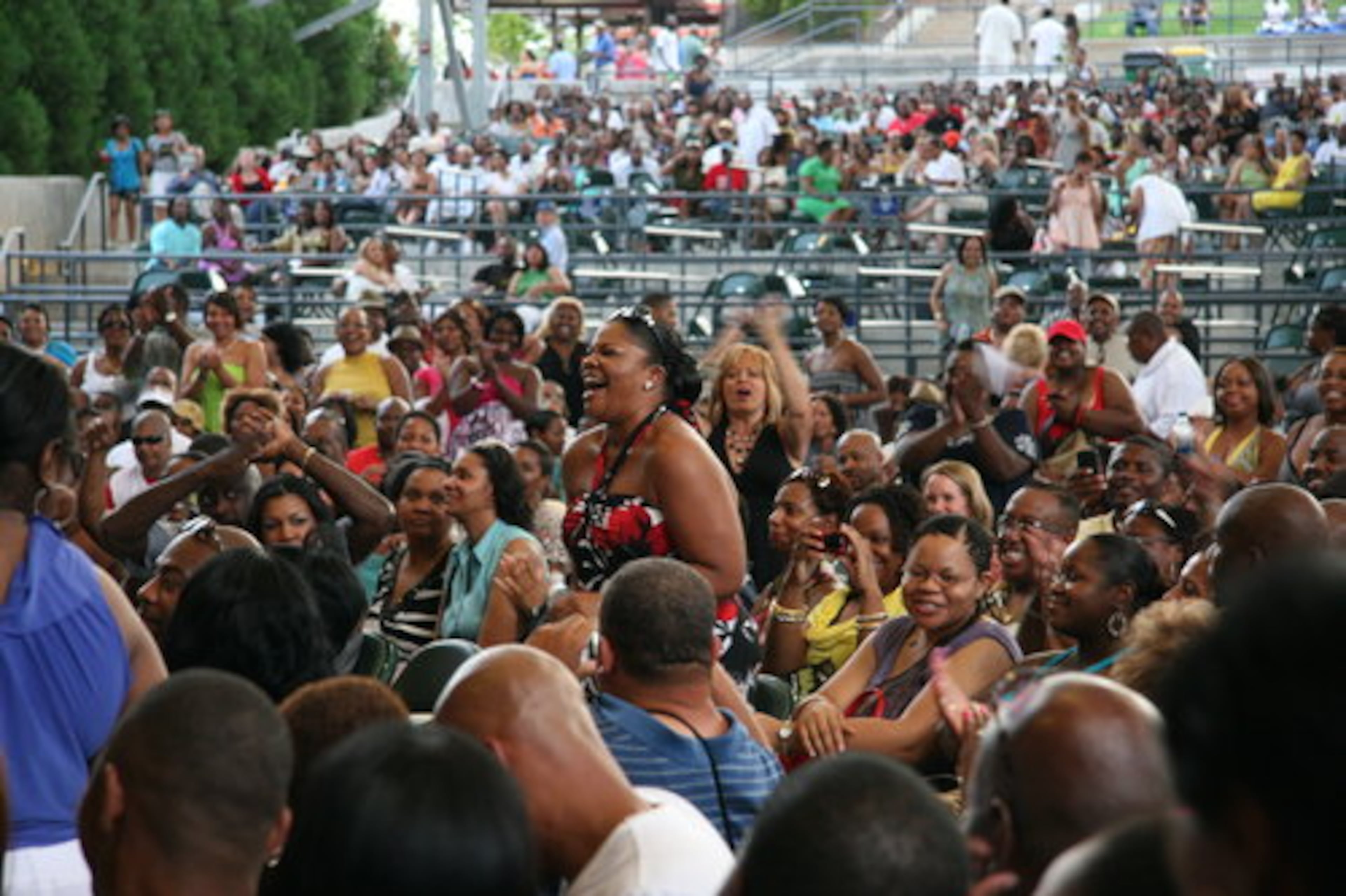Oscar winner actress/comedian Mo'nique (center) was singled out when noticed in the crowd.