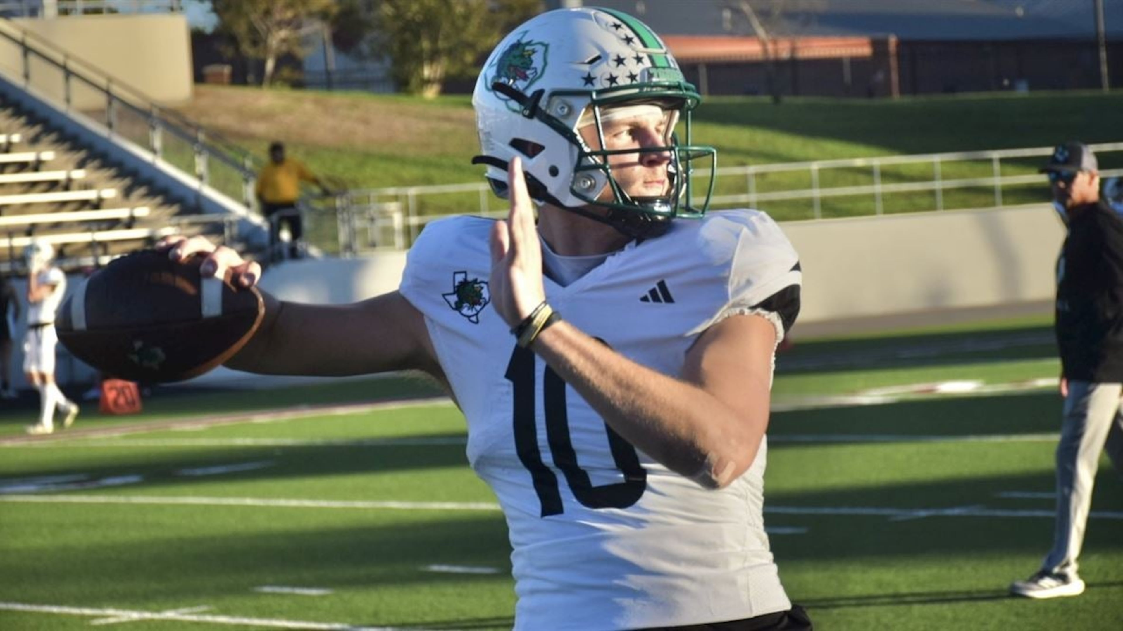 Quarterback Graham Knowles of Carroll High School in Southlake, Texas. Knowles has committed to play football at Georgia Tech and is expected to sign with the Yellow Jackets on Dec. 20, 2023. (Photo by 247Sports)