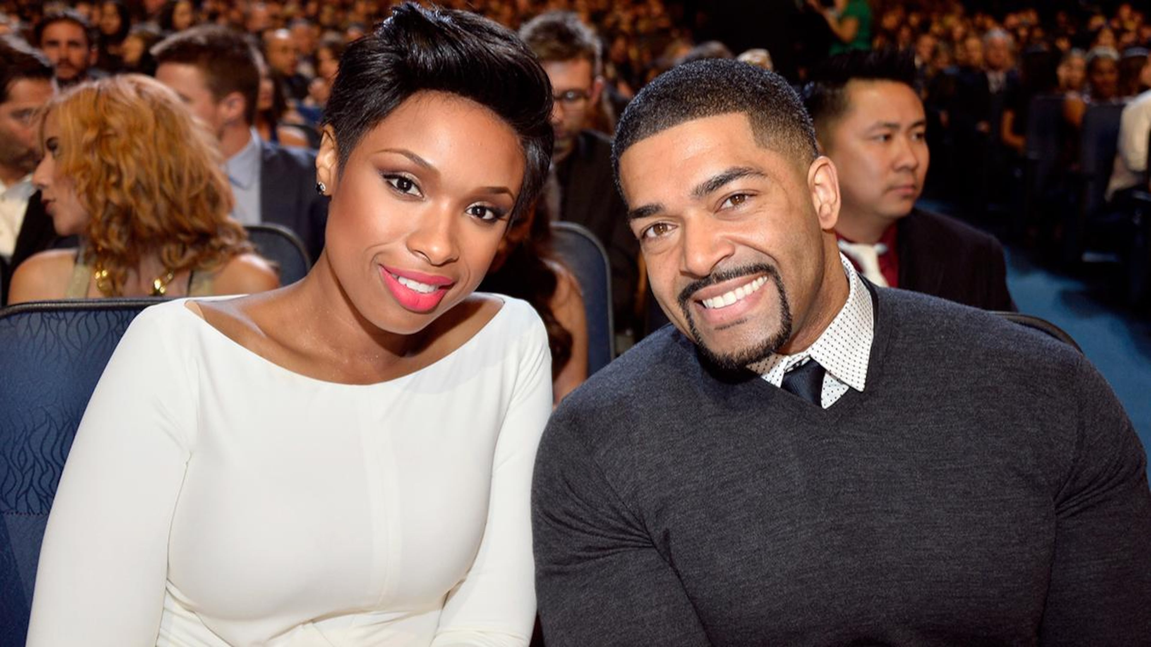 Actress-singer Jennifer Hudson (L) and pro wrestler David Otunga attend The 40th Annual People's Choice Awards at Nokia Theatre L.A. Live on January 8, 2014 in Los Angeles, California. (Photo by Frazer Harrison/Getty Images for The People's Choice Awards)