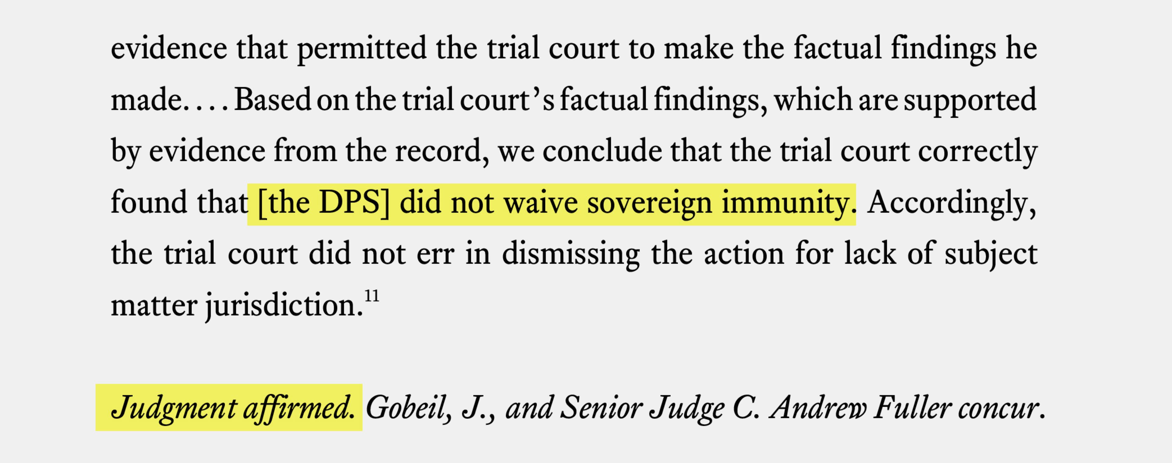 When Jimmy Shackelford tried to sue the Department of Public Safety, he found that the state agency was protected from legal liability by sovereign immunity, as affirmed in this 2024 state Court of Appeals decision. (Ga. Court of Appeals)