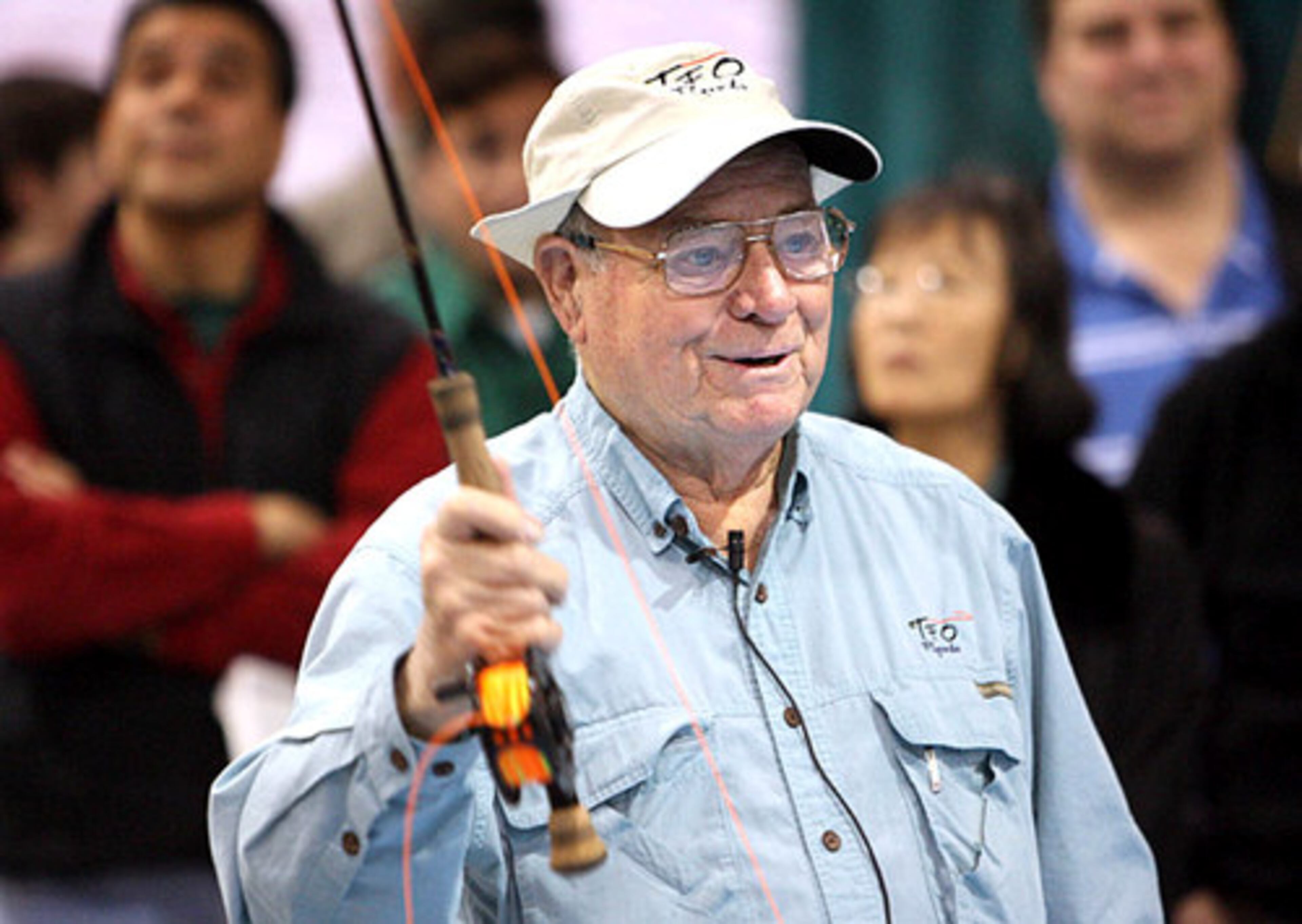Fly Fishing legend Bernard "Lefty" Kreh prepares to demonstrate the correct way to cast.