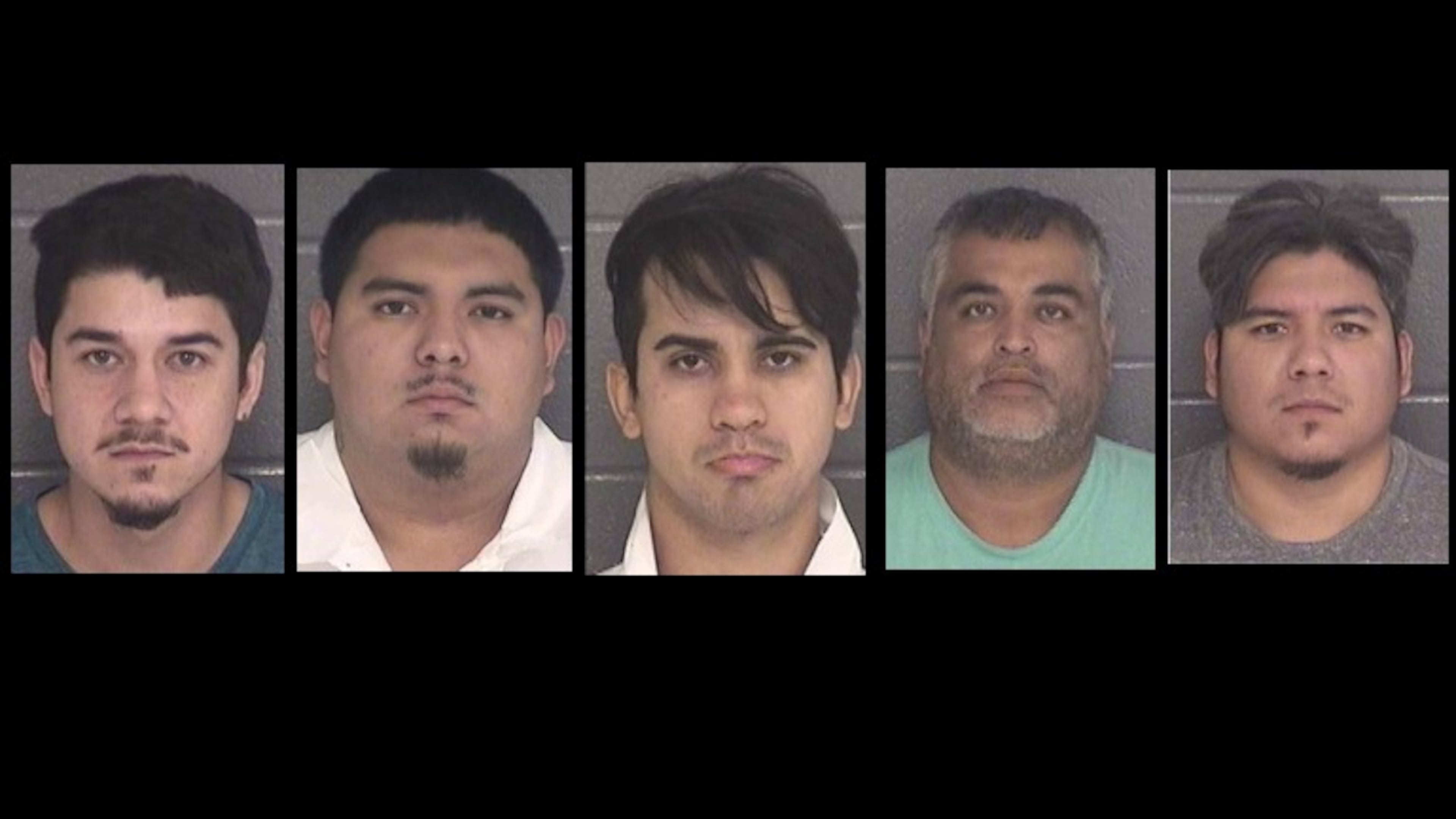 Left to right: Arturo Lopez-Torres, Catarino Lopez, Jhonnathan Ulivi Vergara, Julio Moreno-Nieto and Sergio Lopez. (Credit: Barrow County Sheriff's Office)