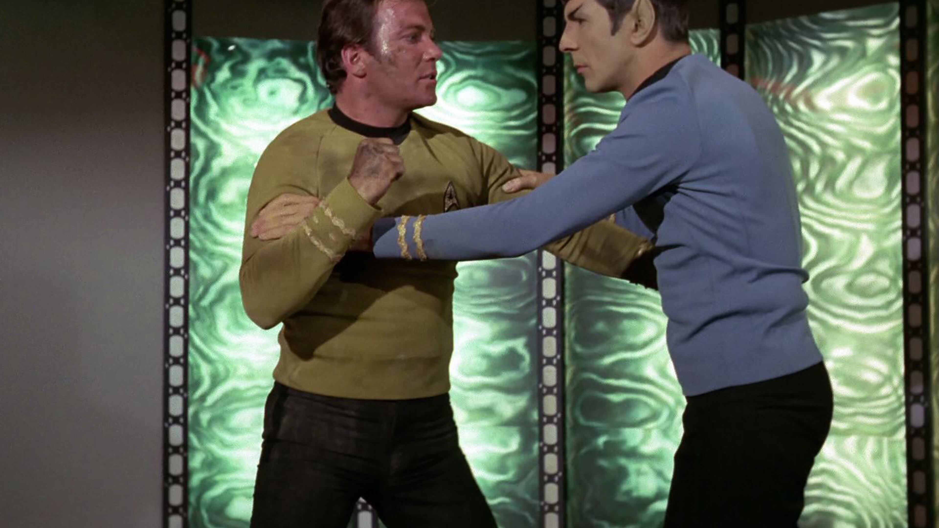 LOS ANGELES - FEBRUARY 28: William Shatner as Captain James T. Kirk and Leonard Nimoy as Mr. Spock in the STAR TREK: THE ORIGINAL SERIES episode, "The Cloud Minders." Season 3, episode 21. Original air date, February 28, 1969. Image is a frame grab. (Photo by CBS via Getty Images)