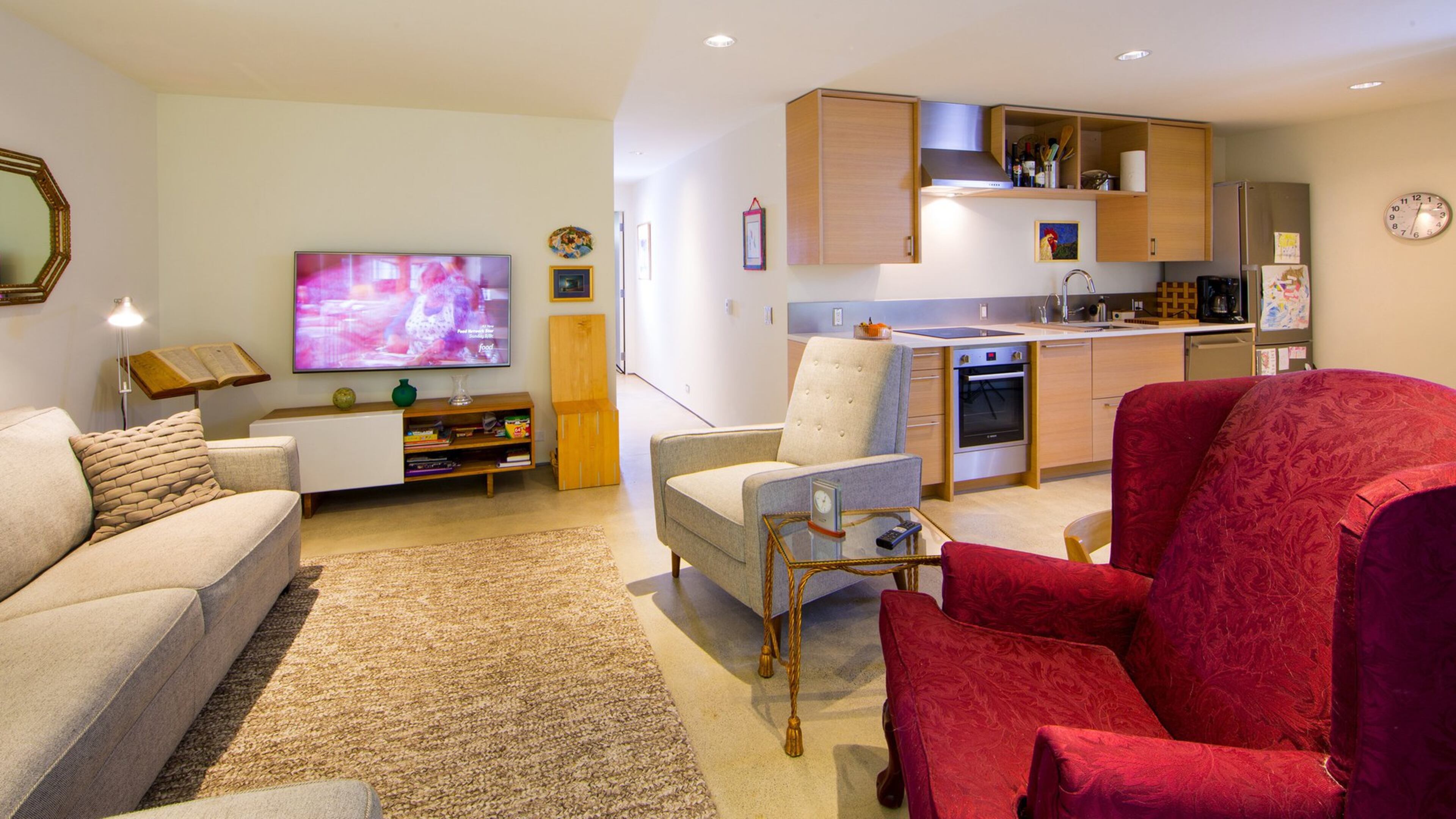 Architect/homeowner Andrew van Leeuwen s mother-in-law, Helen, moved into this lower-level ADU, filled with activities to encourage intergenerational interaction, from Spokane. I see how simple it is to live in that downstairs space, he says. (Mike Siegel/Seattle Times/TNS)