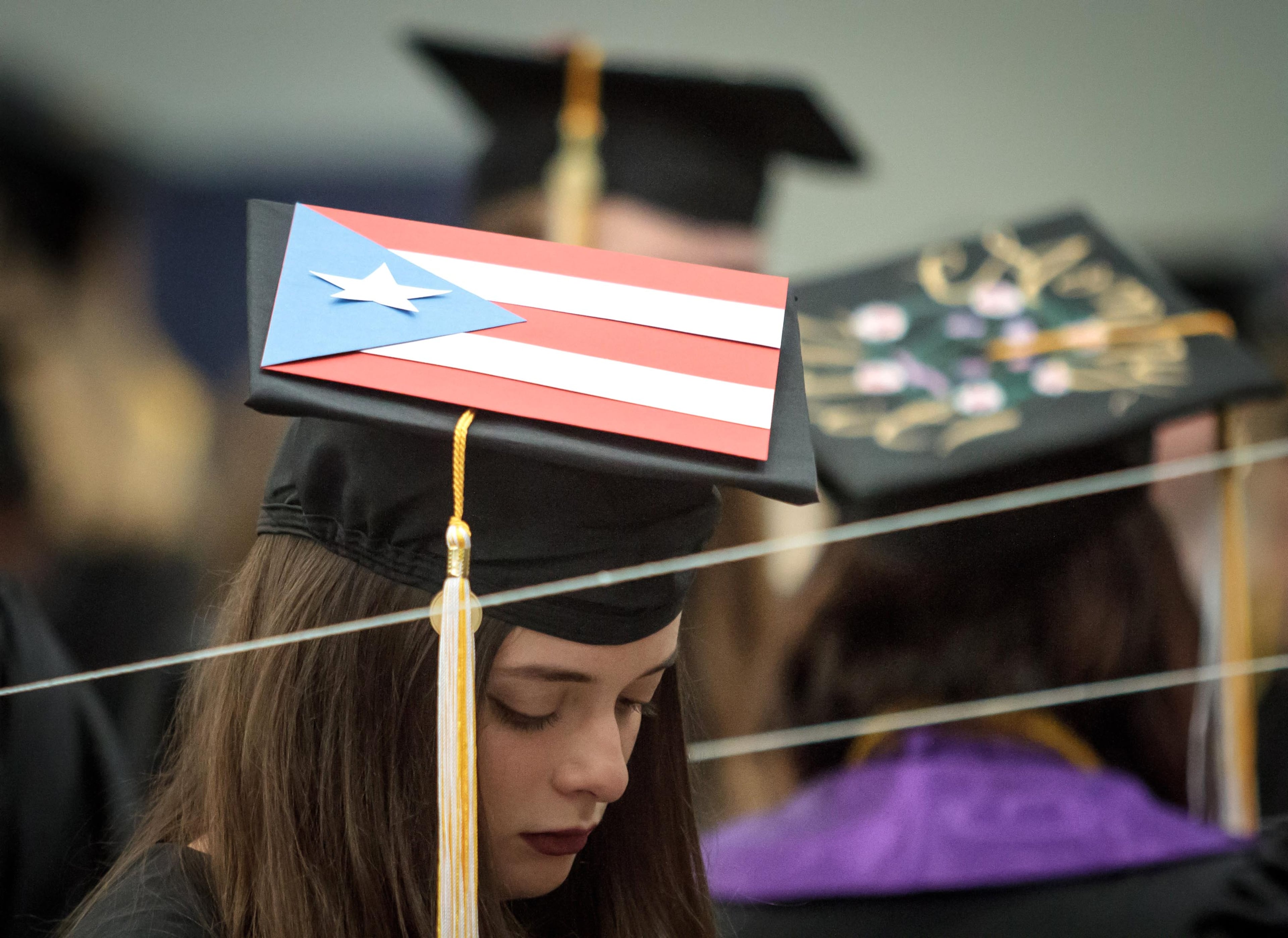 Georgia Tech 2017: Sofia Alonso decorated her graduation cap with a Puerto Rico flag. (Steve Schaefer/AJC 2017 file)