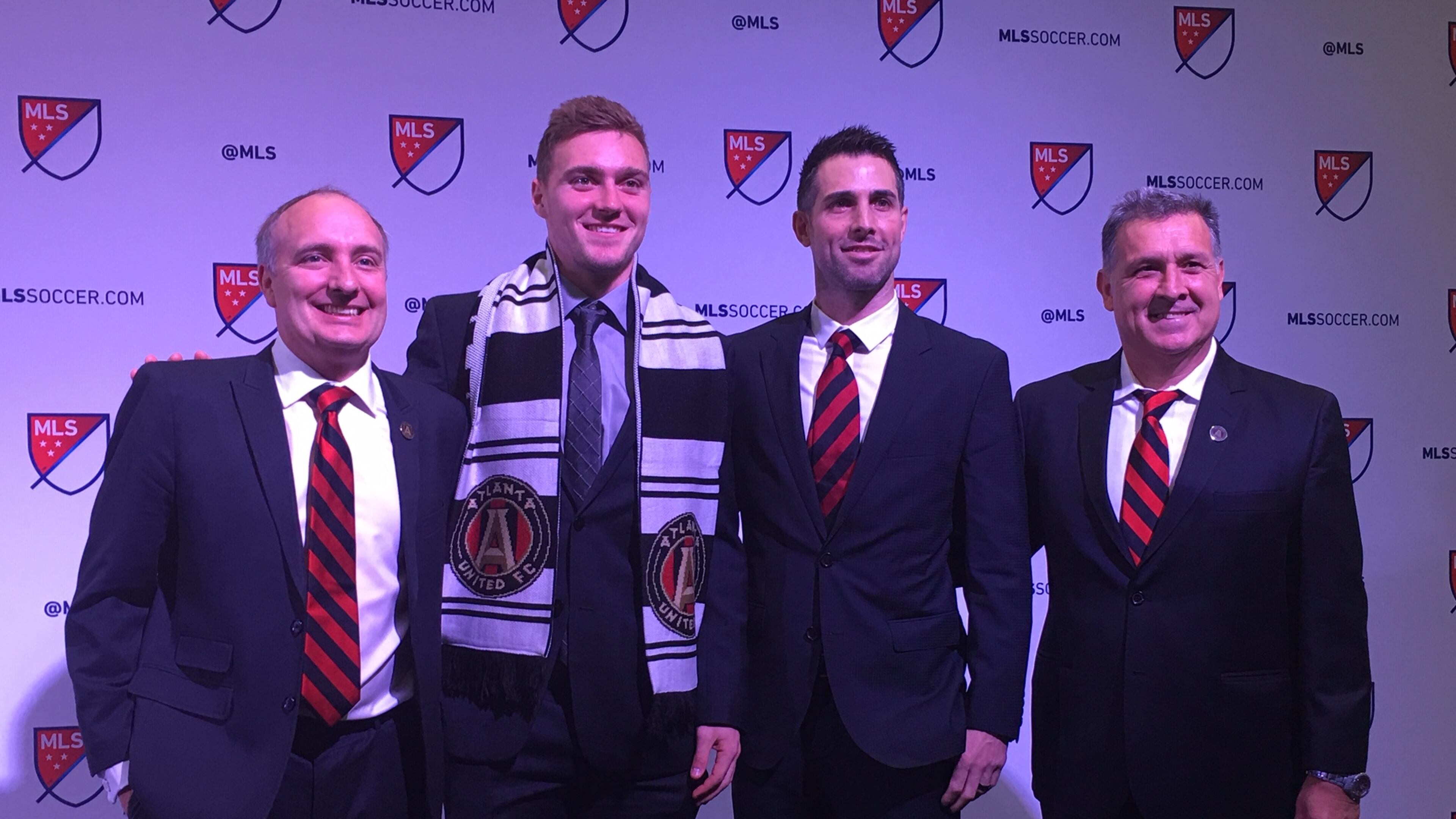 Atlanta United's Julian Gressel poses on MLS draft day