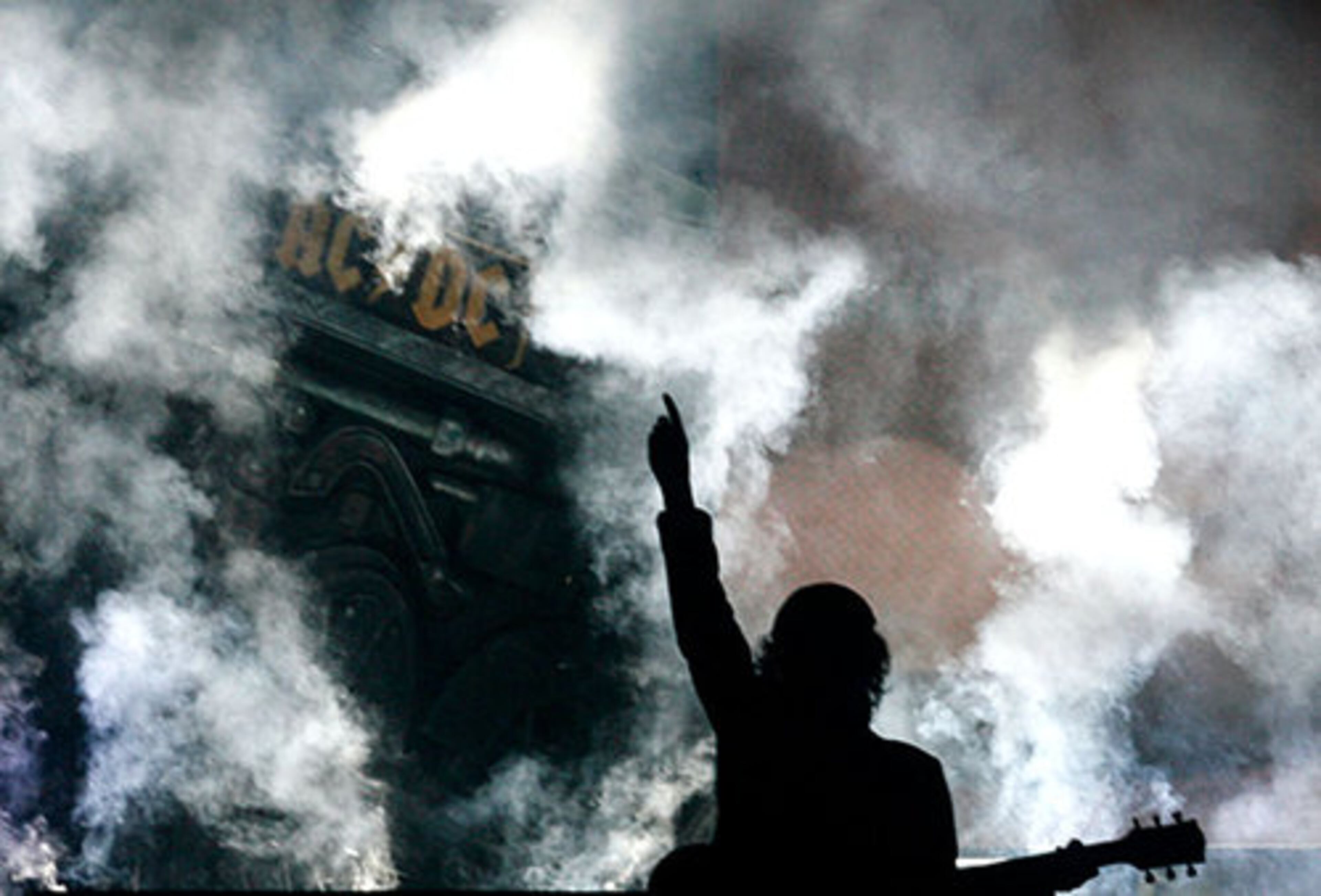 Angus Young of AC/DC hits the stage as they open their Black Ice tour at Philips Arena in Atlanta on December 16, 2008.