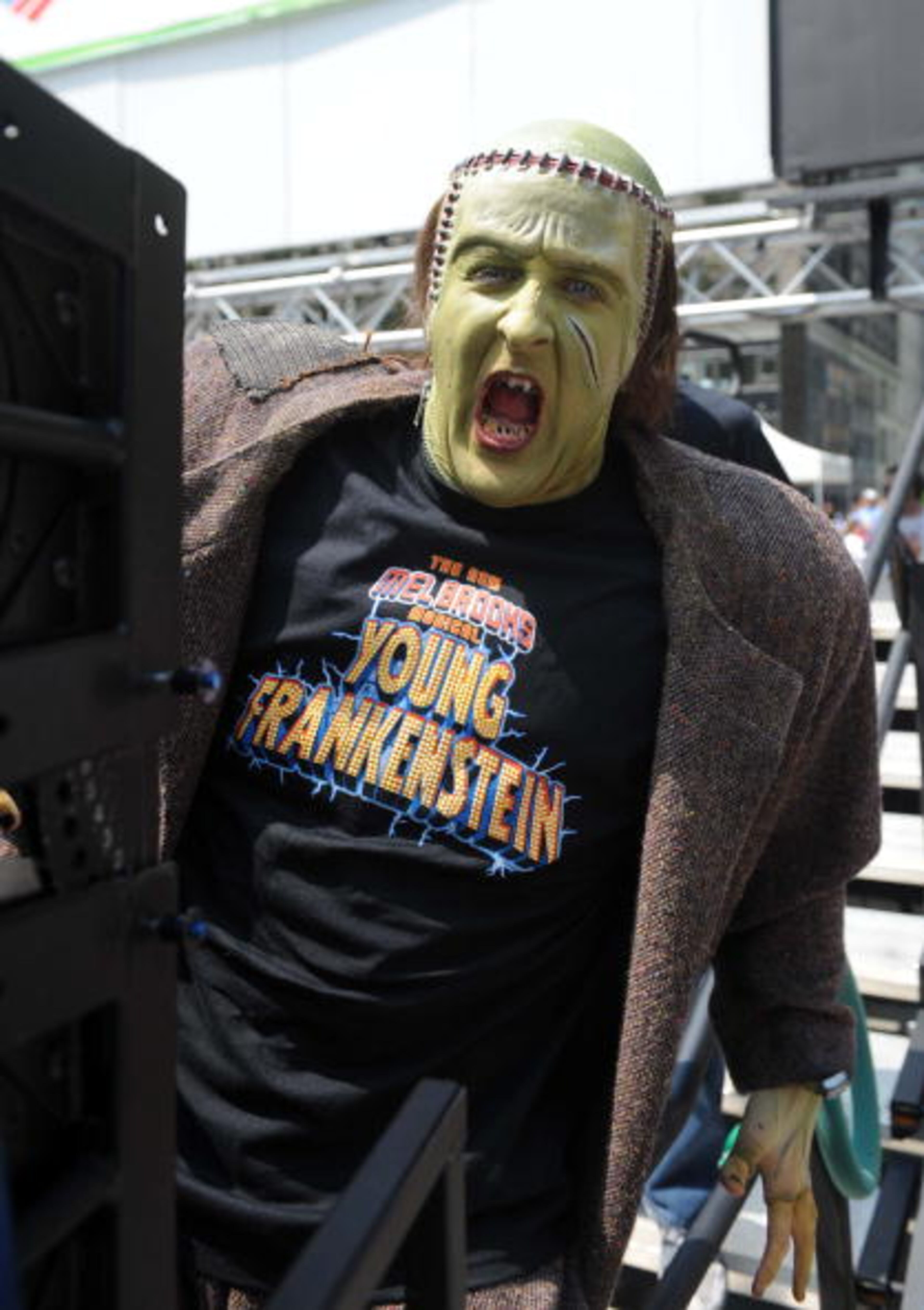 NEW YORK - AUGUST 14: Justin Patterson of Brodways "Young Frankenstein" performs at 106.7 Lite FM Presents "Broadway In Bryant Park 2008" in Bryant Park on August 14, 2008 in New York City. (Photo by Brad Barket/Getty Images)