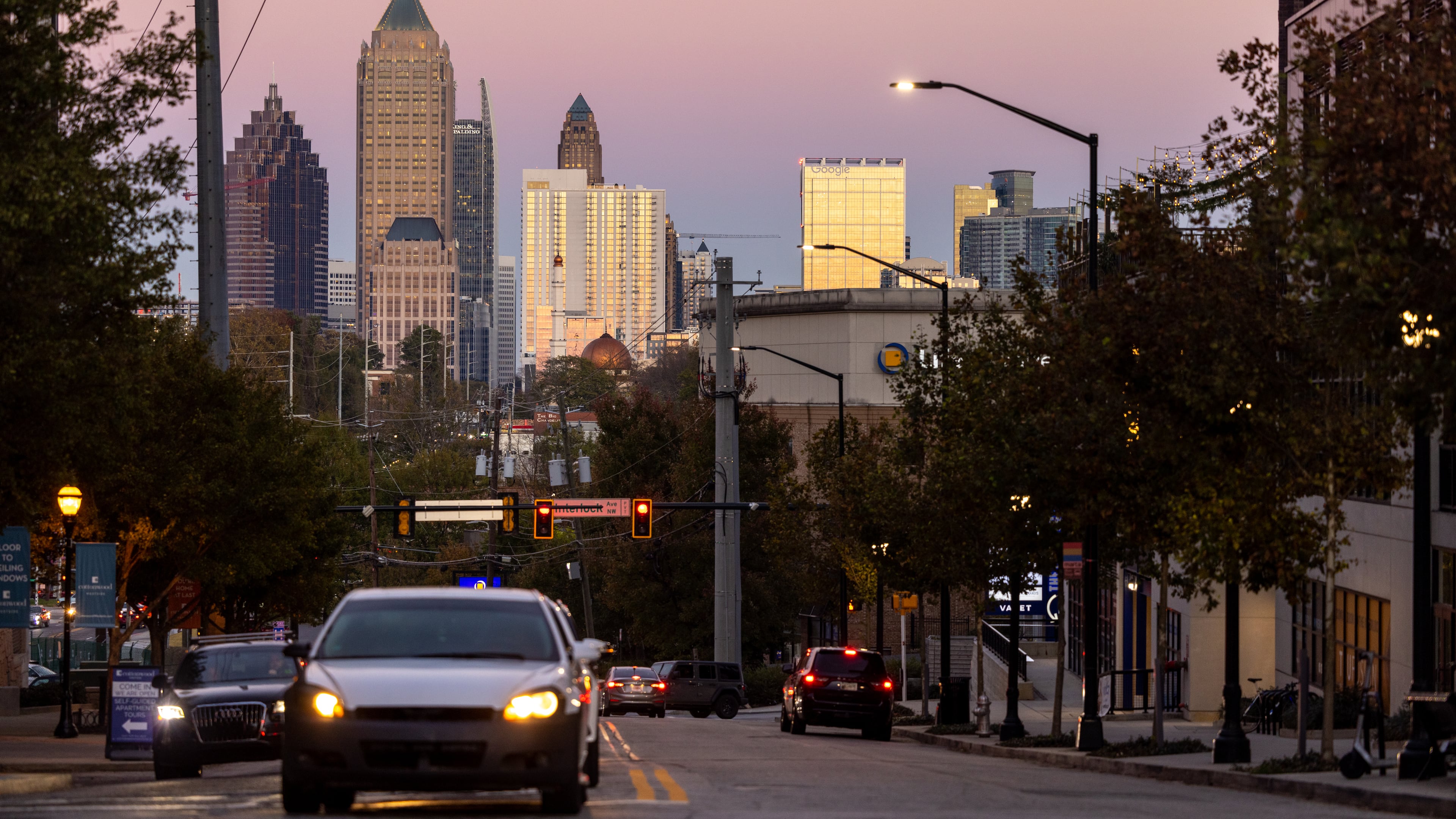 14th Street and Atlanta skyline in West Midtown on November 17, 2022