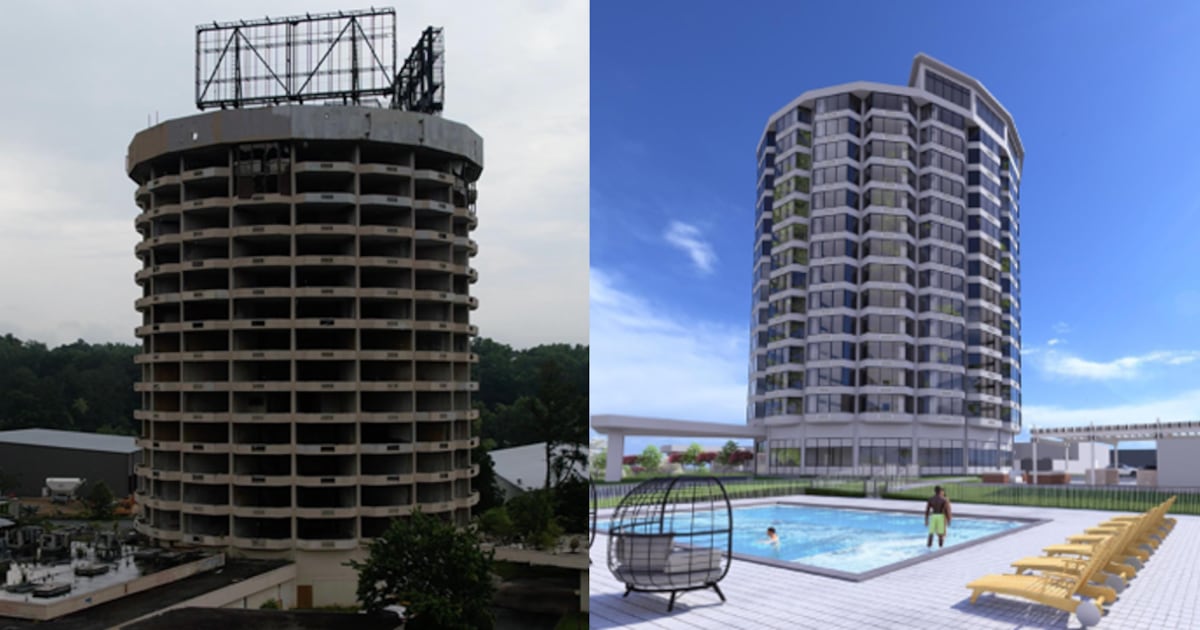 Verfallenes ehemaliges Presidential Hotel wird in Wohnungen bei Atlanta ...
